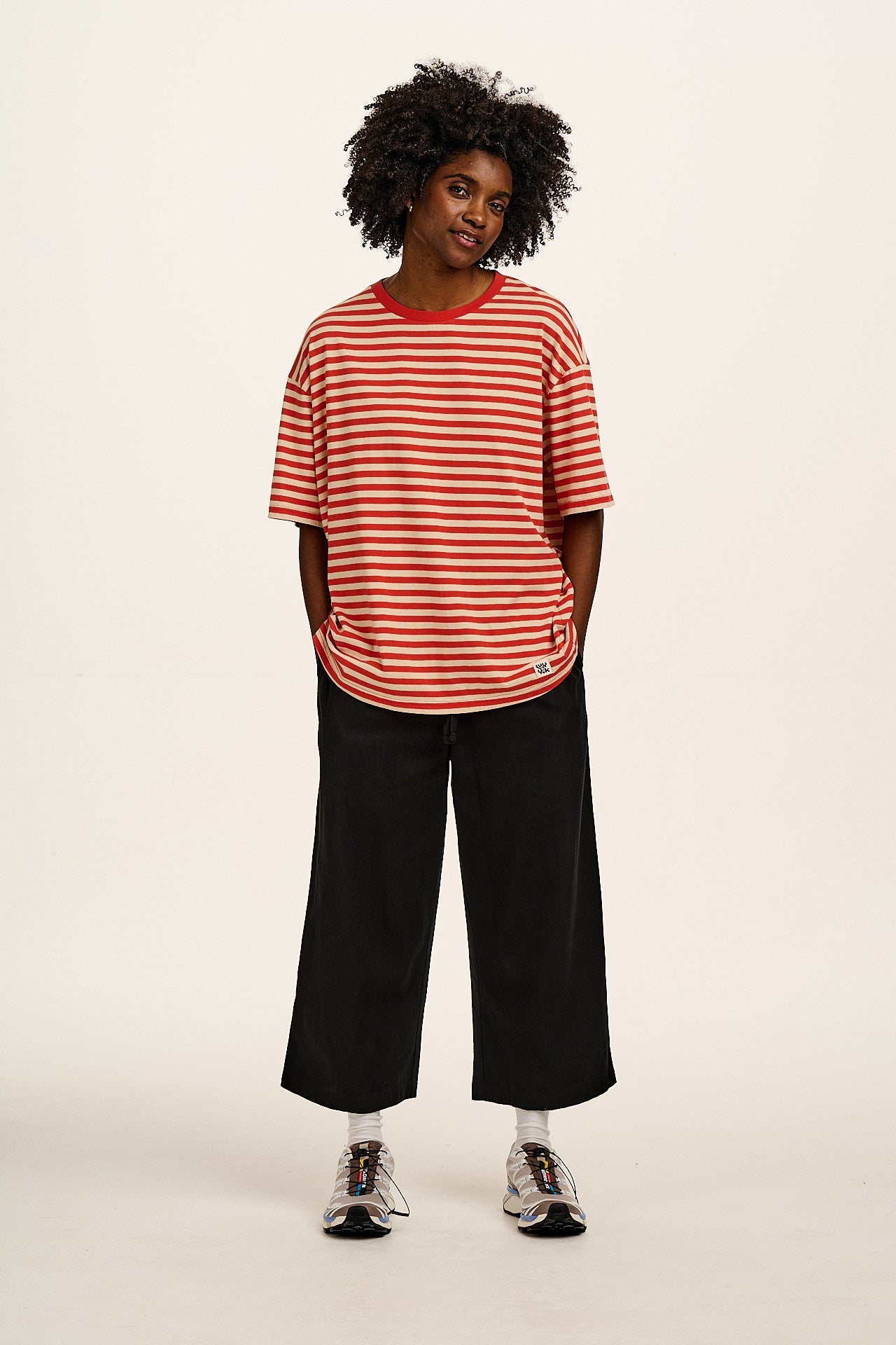 Chuck - Wide Leg Cotton Trousers in Black