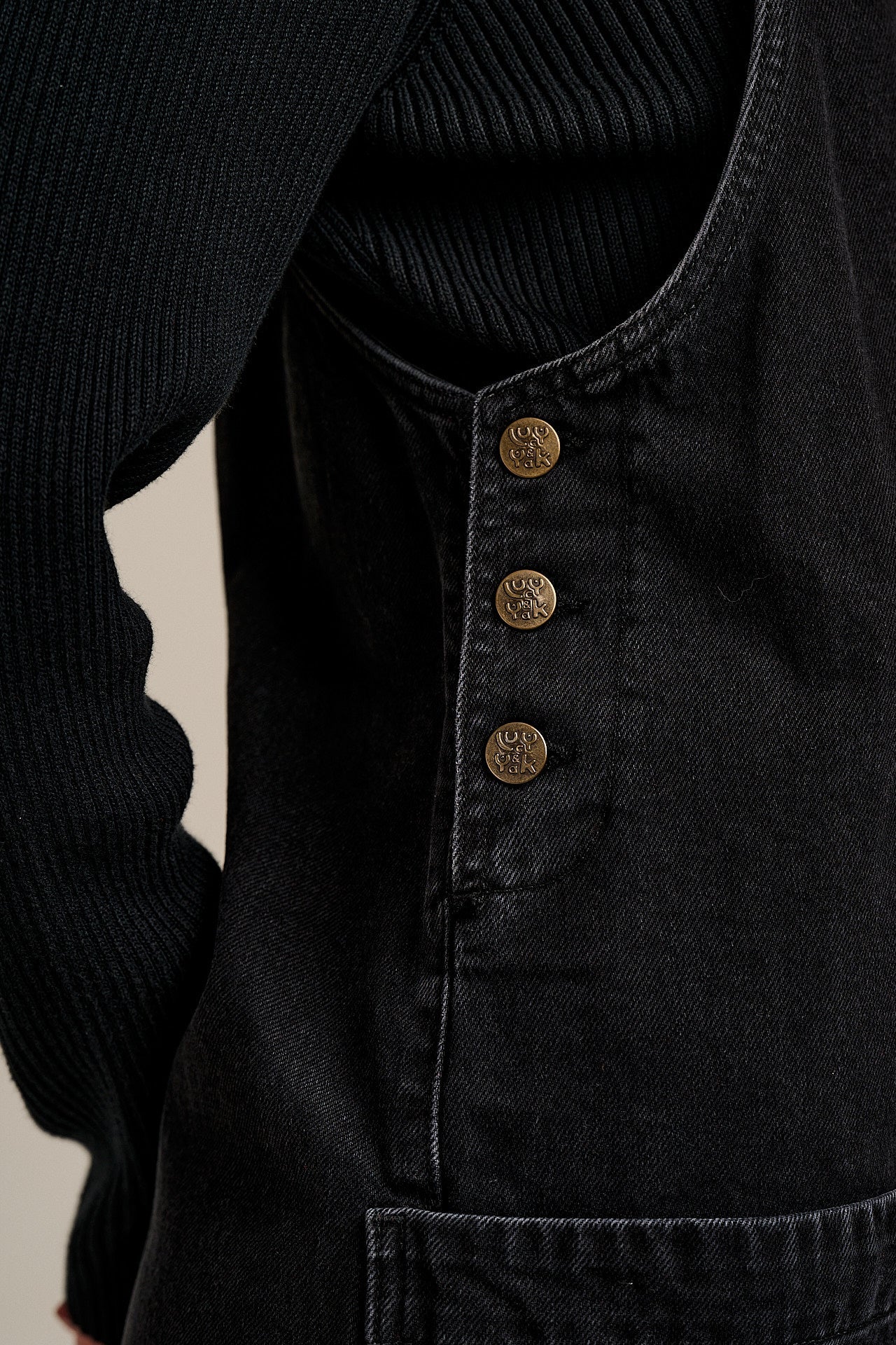 Lily - Denim Midi Dress in Blackwash Denim