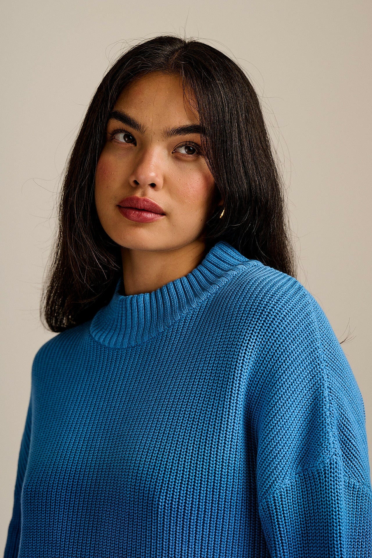 Amari - Oversized Knitted Jumper in Inked Blue Ombre