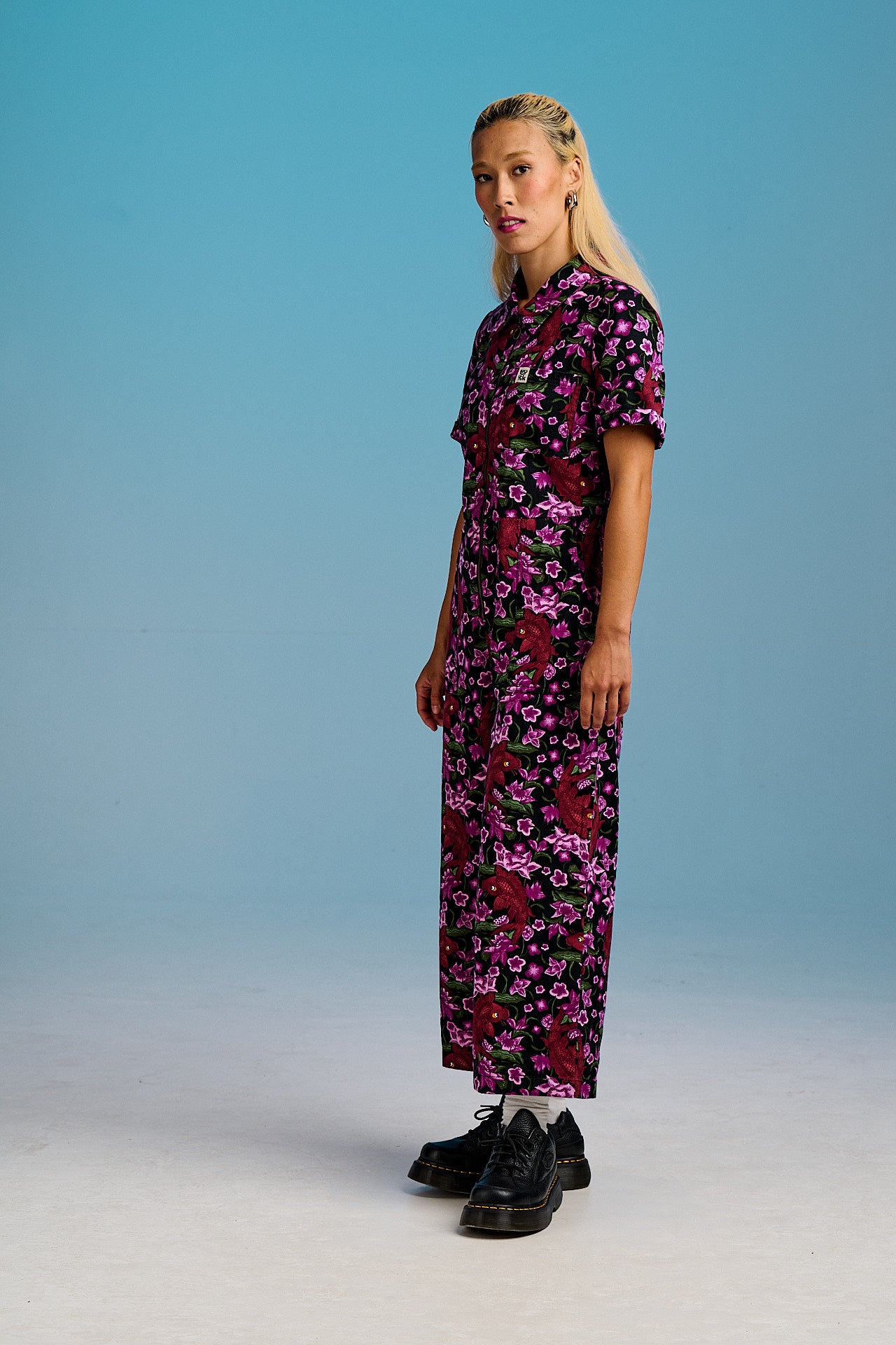 Ragan - Cotton Jumpsuit in Pink Koi