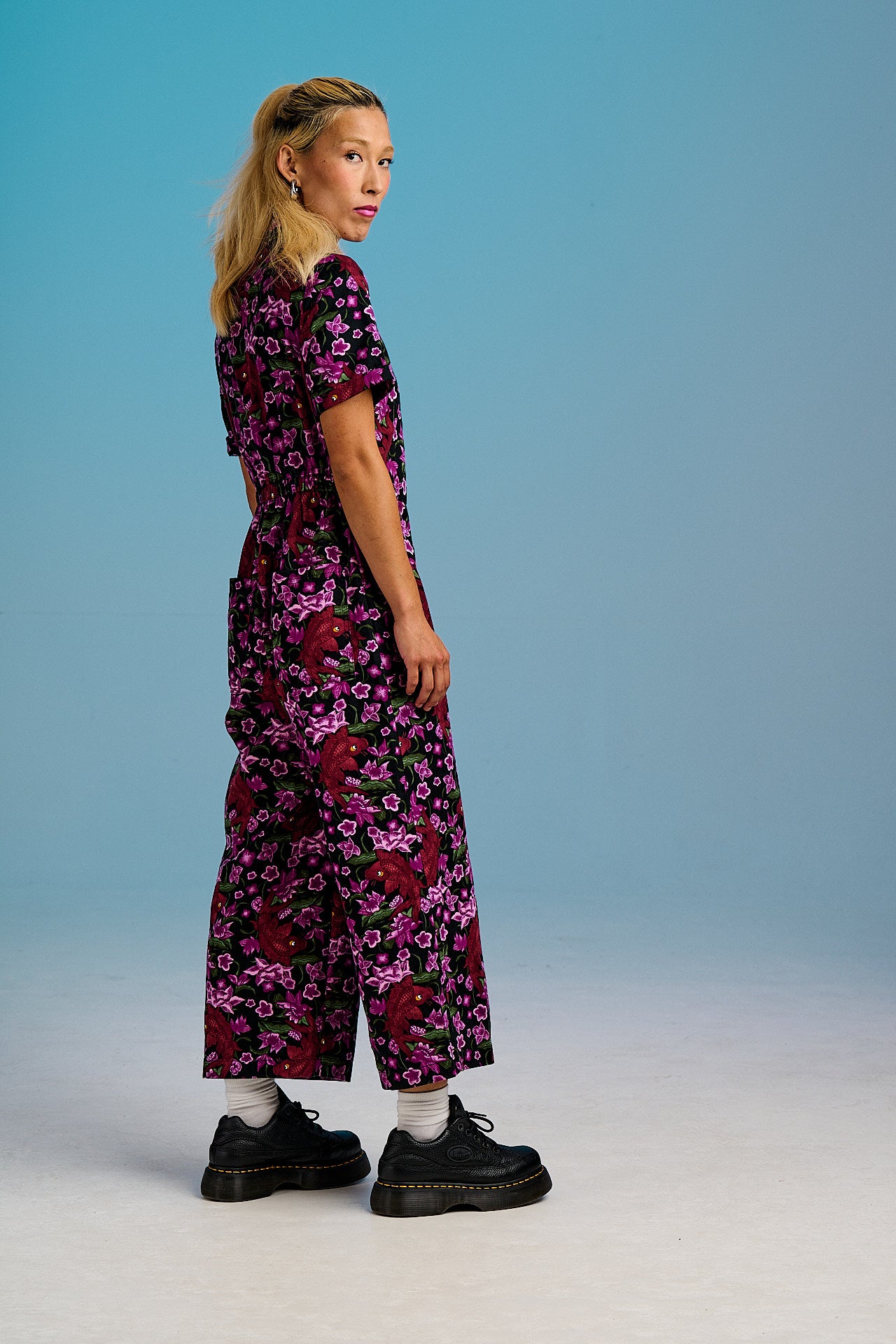 Ragan - Cotton Jumpsuit in Pink Koi