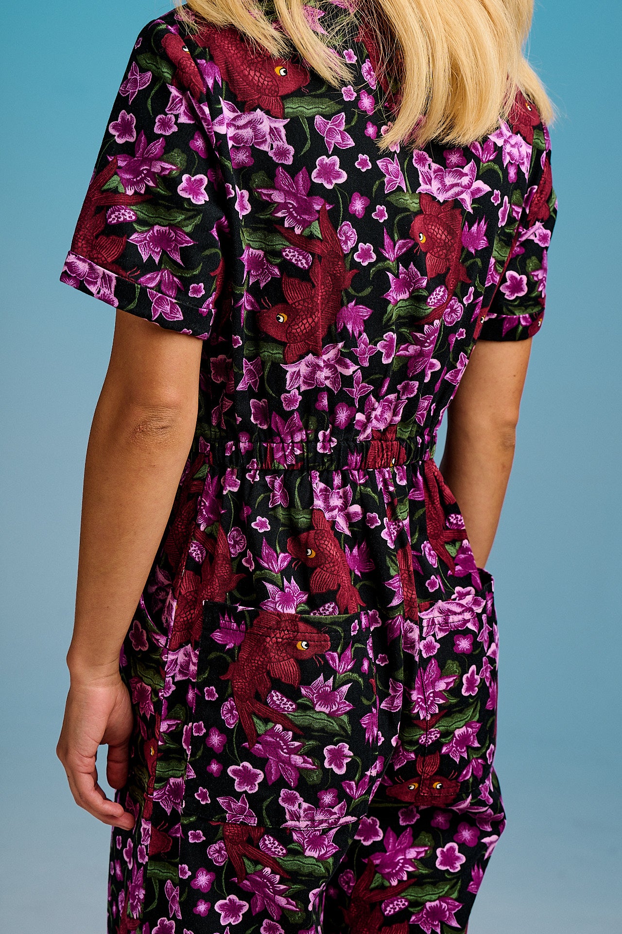 Ragan - Cotton Jumpsuit in Pink Koi