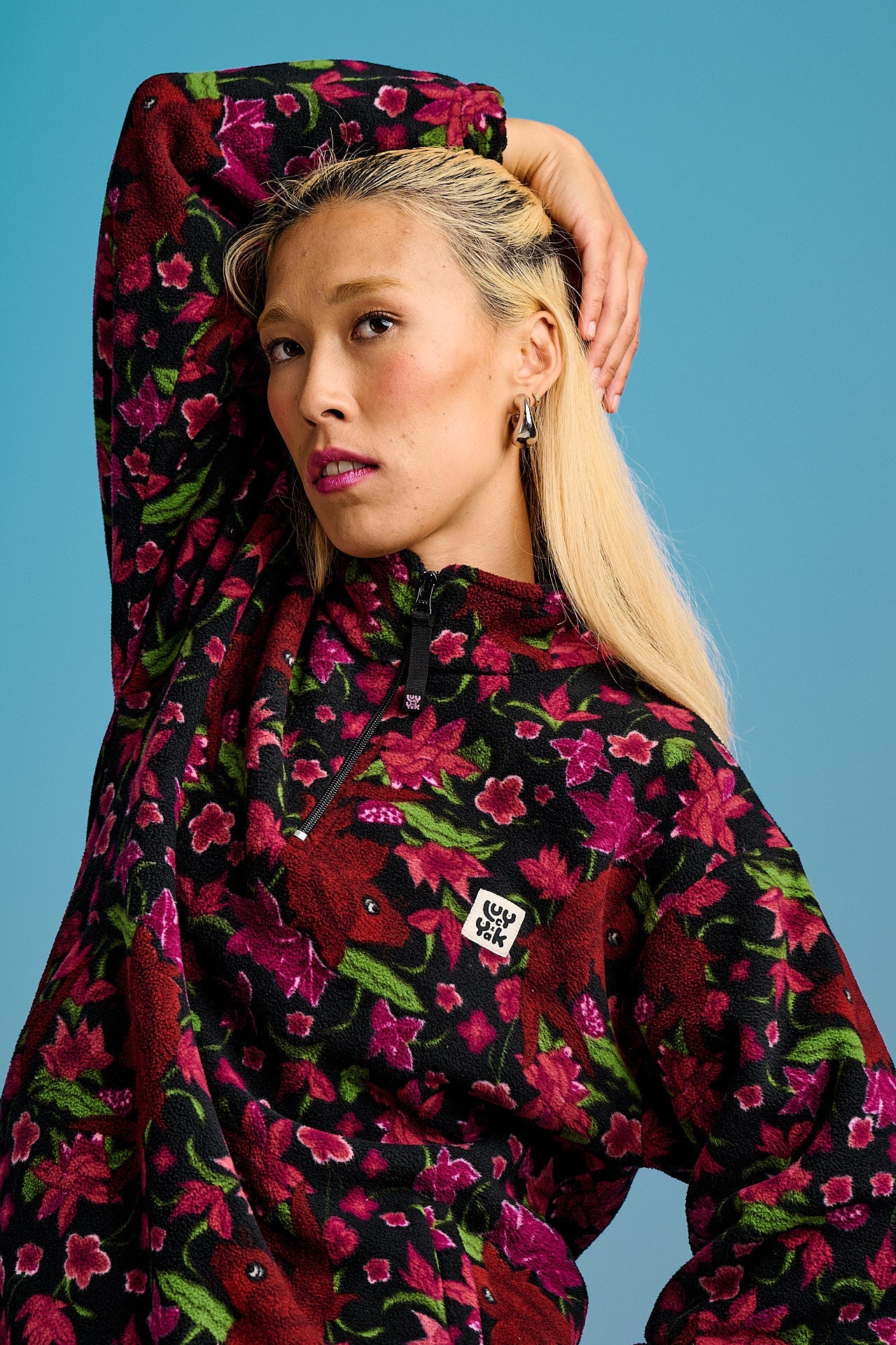 Stevie - Polar Fleece in Pink Koi Print