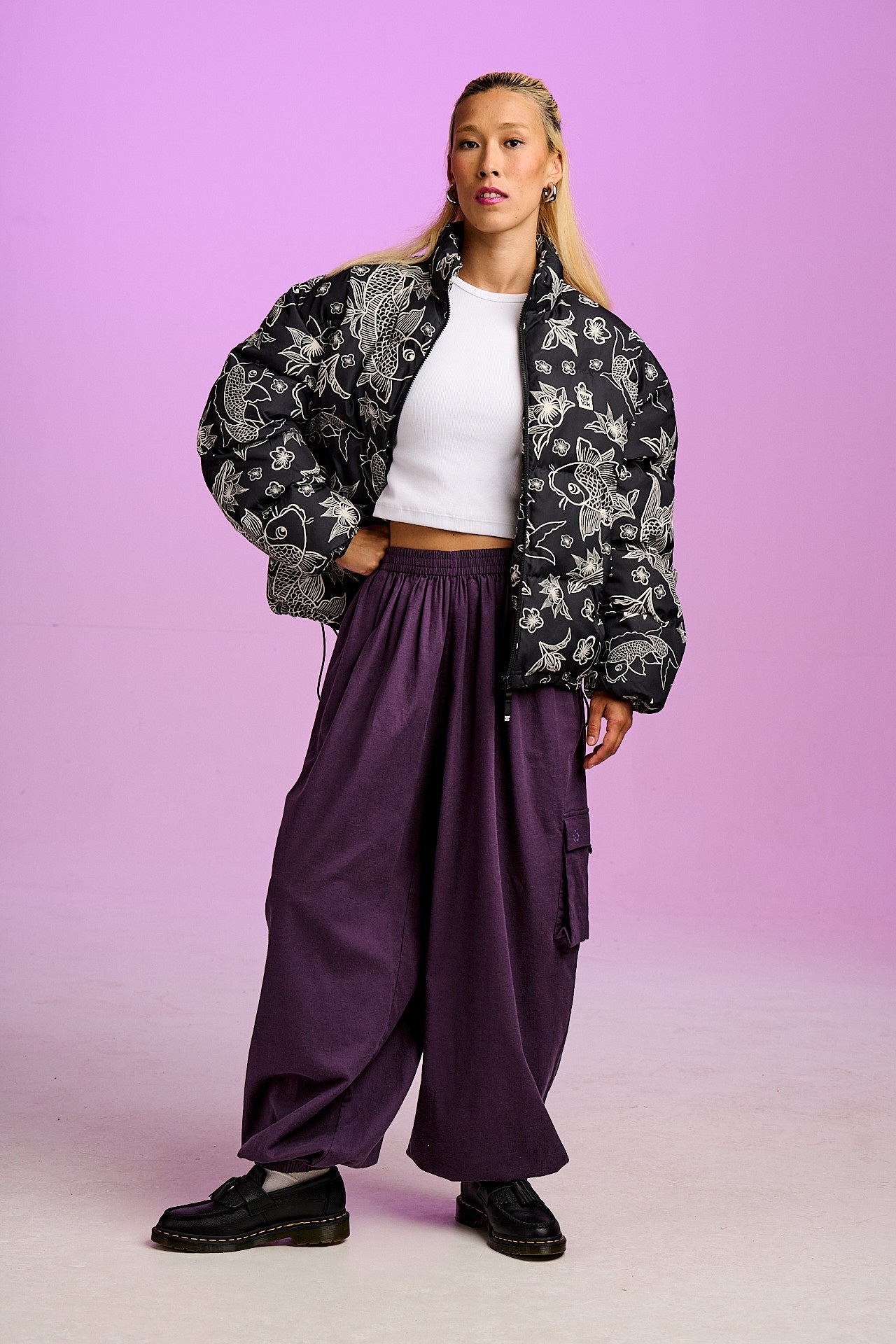 Paloma - Puffer Jacket in Koi Print