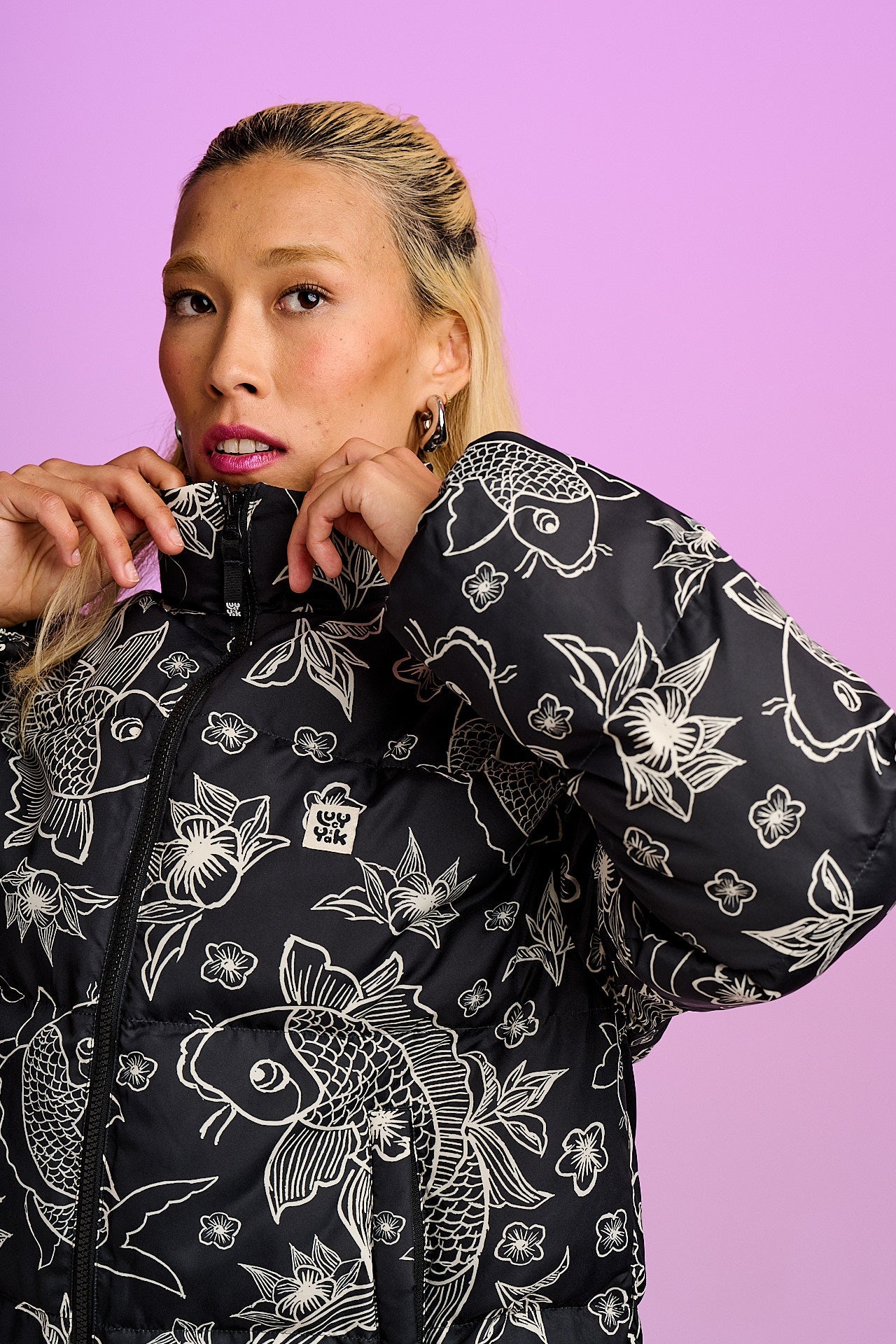 Paloma - Puffer Jacket in Koi Print
