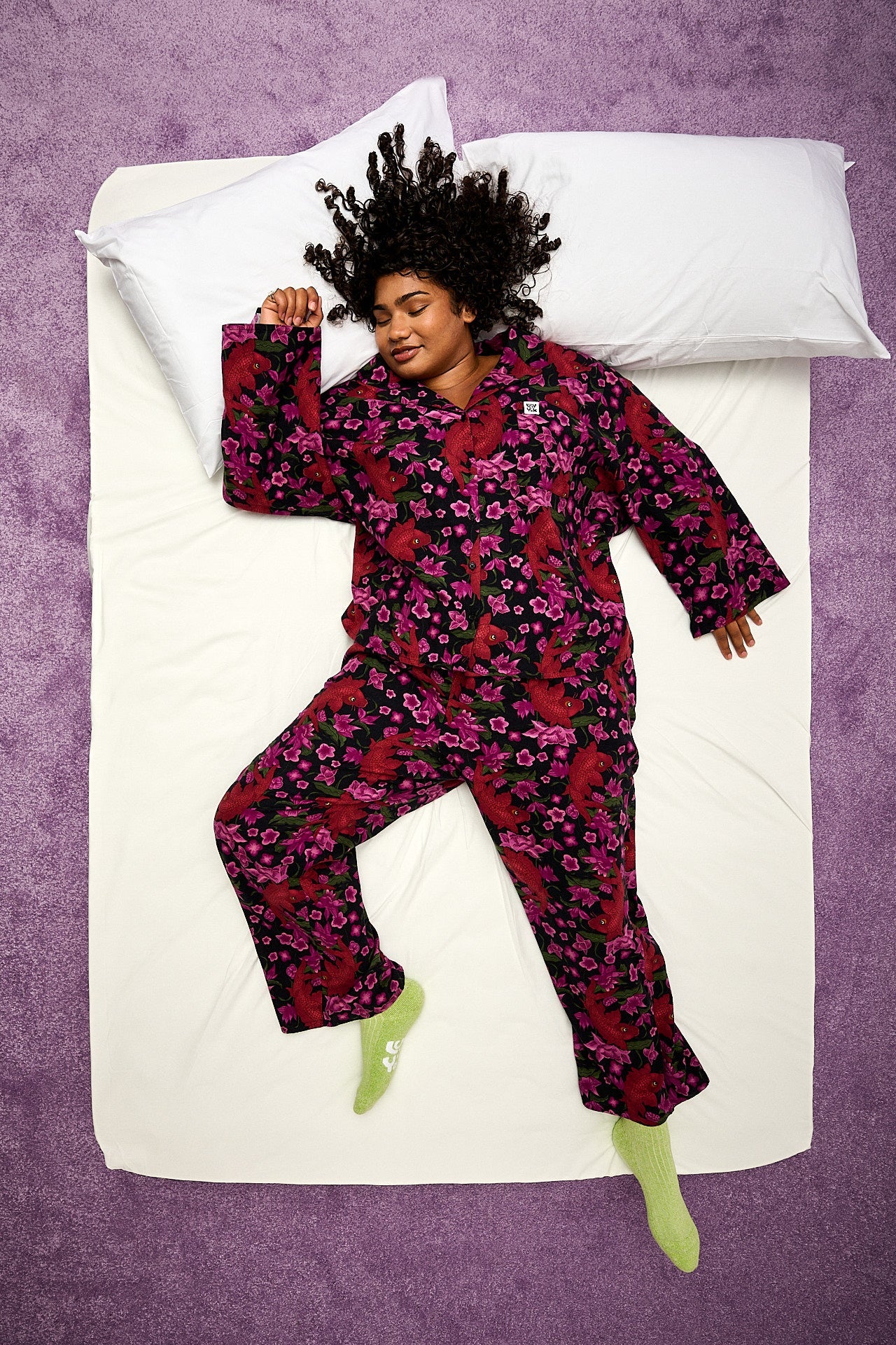 Dreamer - Brushed Cotton Pyjamas Set in Pink Koi