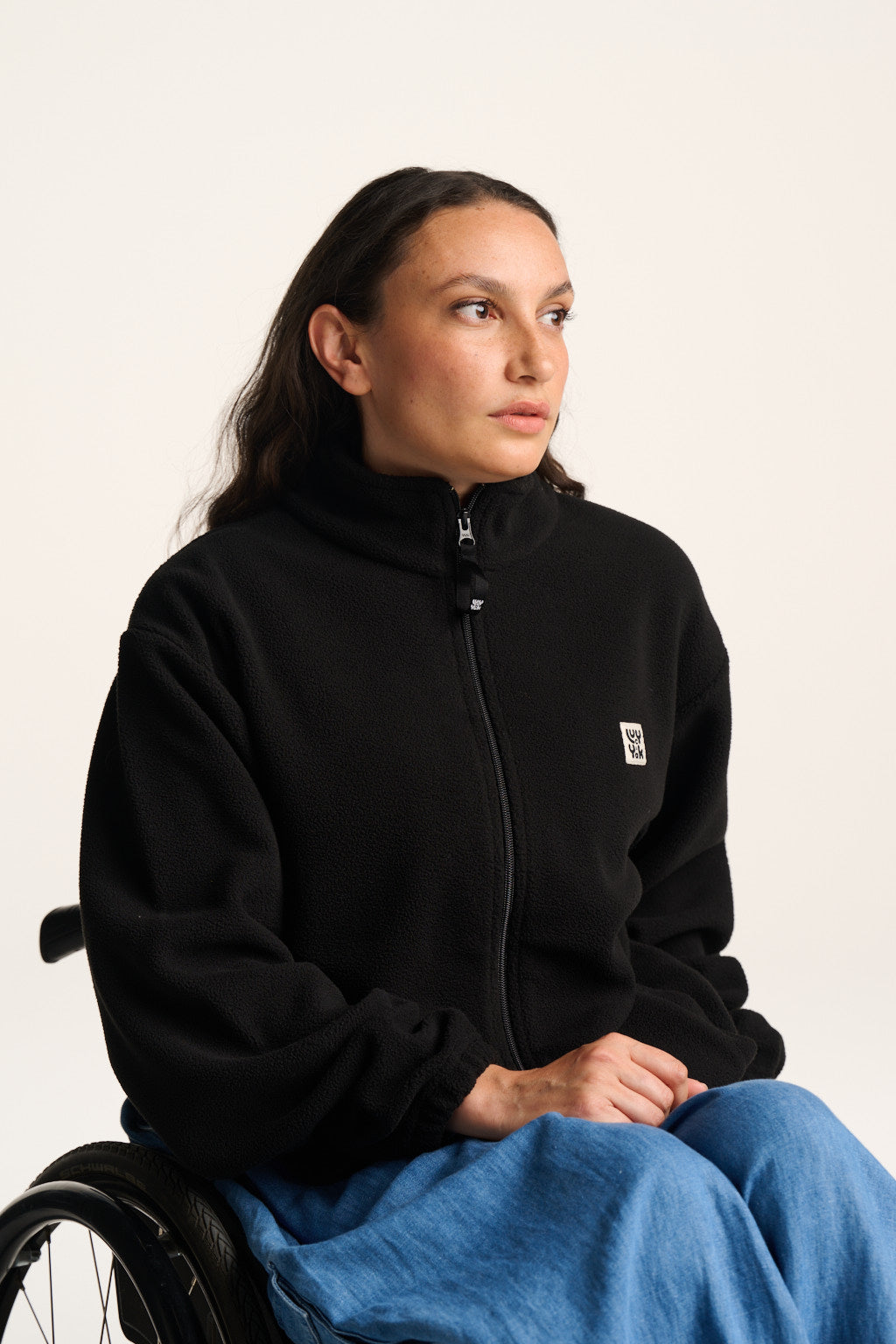 Nicks - Full Zip Polar Fleece in Black