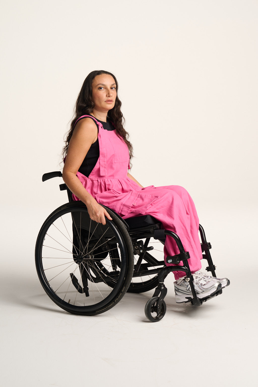 Miyada - Brushed Cotton Dungarees in Pink