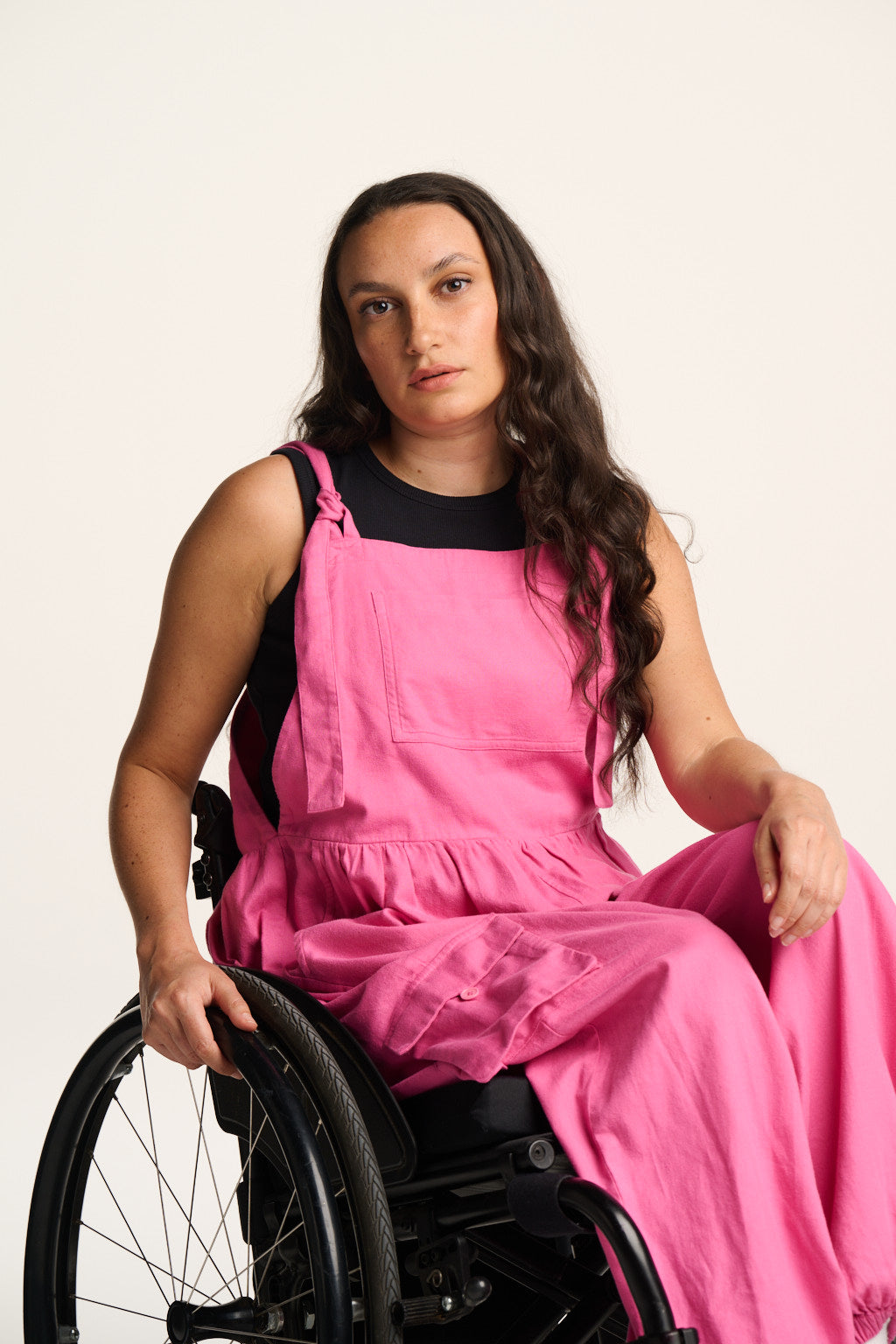 Miyada - Brushed Cotton Dungarees in Pink