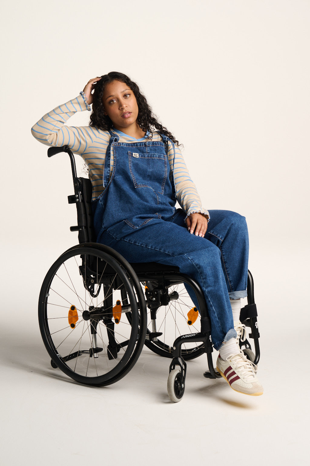 Original - Denim Dungarees in Mid Wash Blue