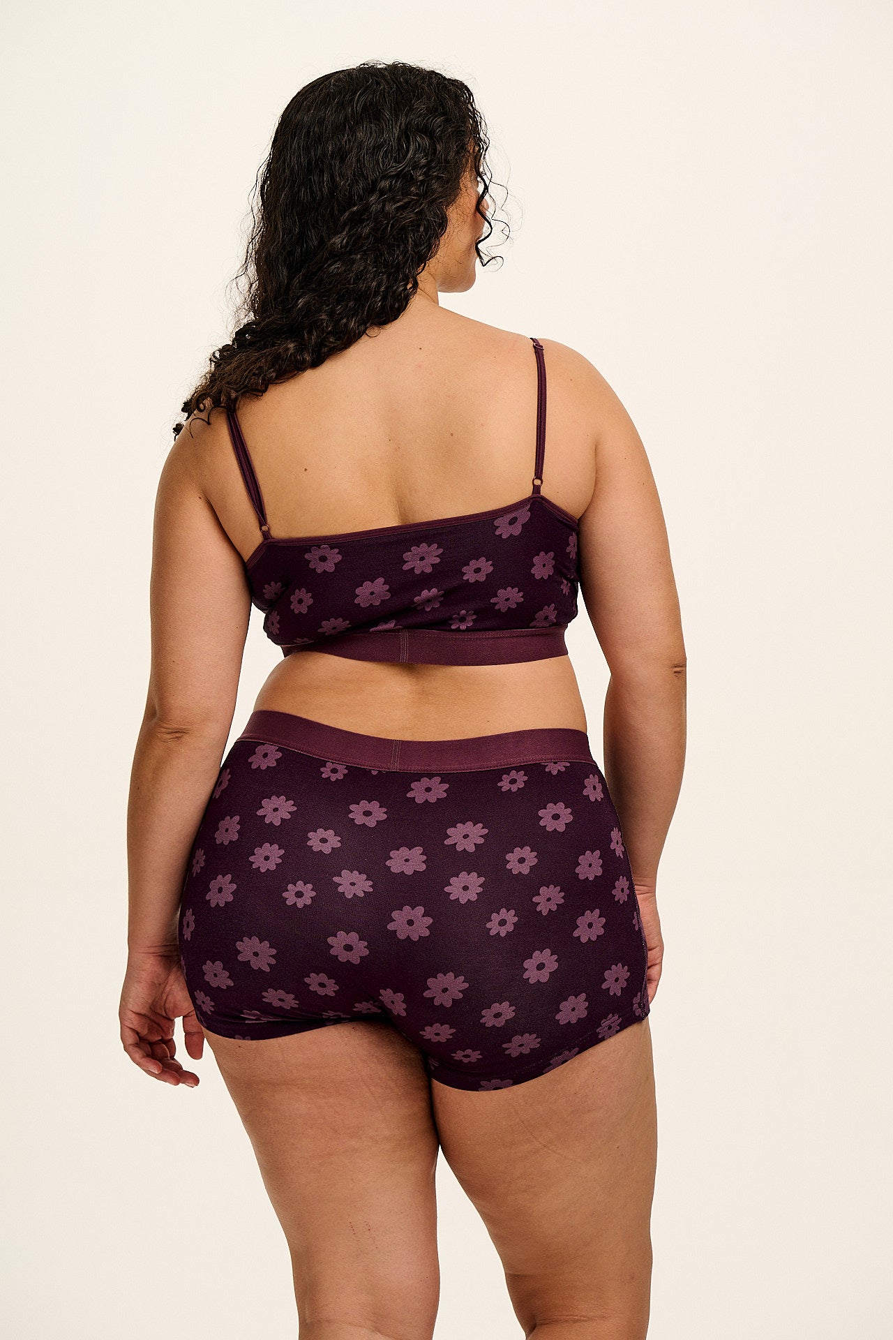 Ruby - Cotton & Bamboo Crop Top Bralette in Purple Delano