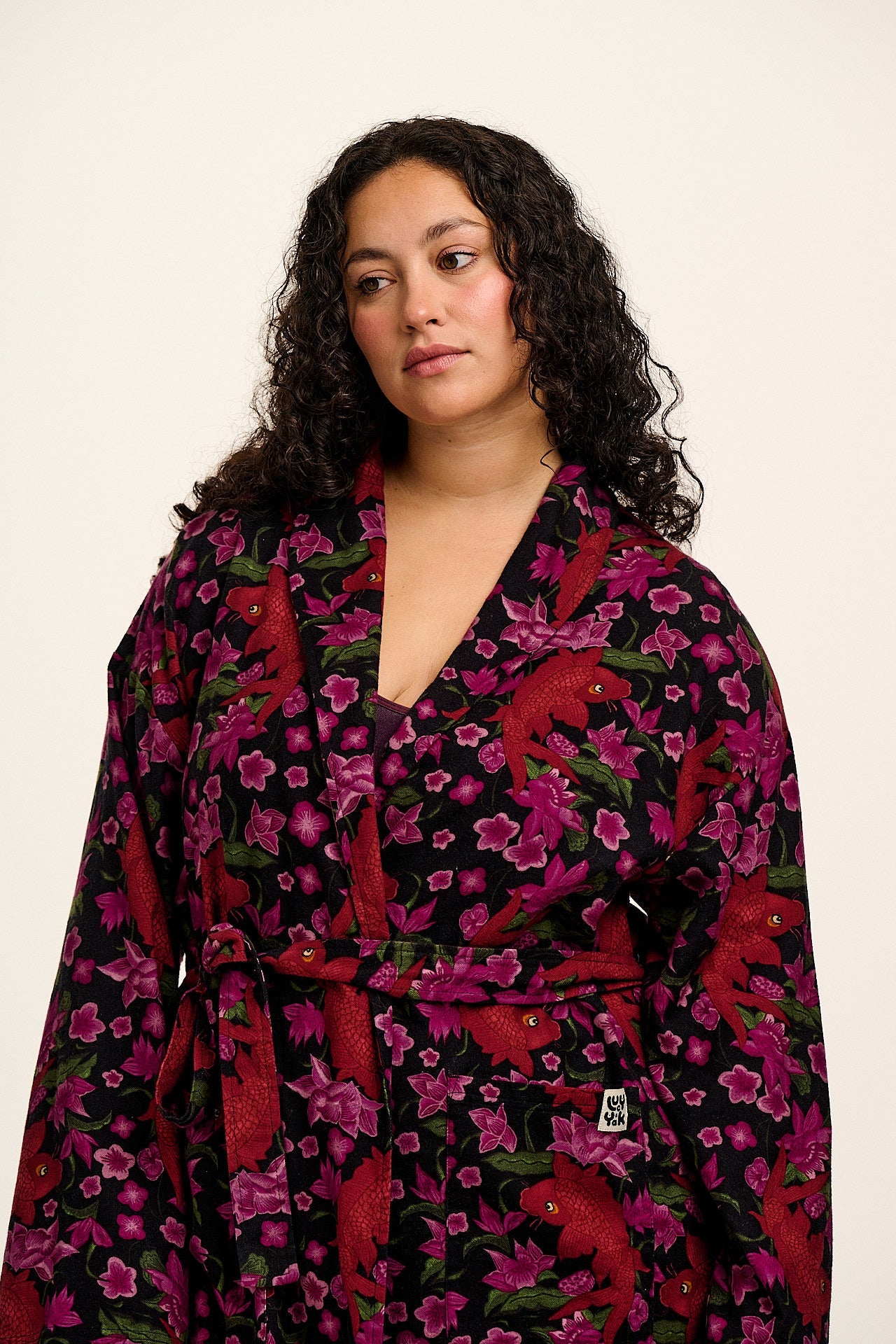 Braydon - Brushed Cotton Robe in Pink Koi