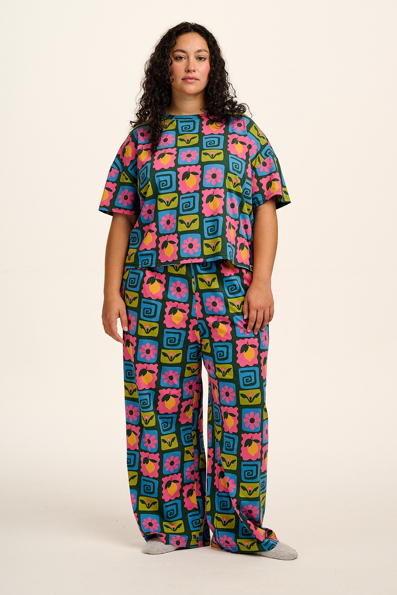 Sabrina - Soft Cotton Pyjamas in Fruity Patchwork