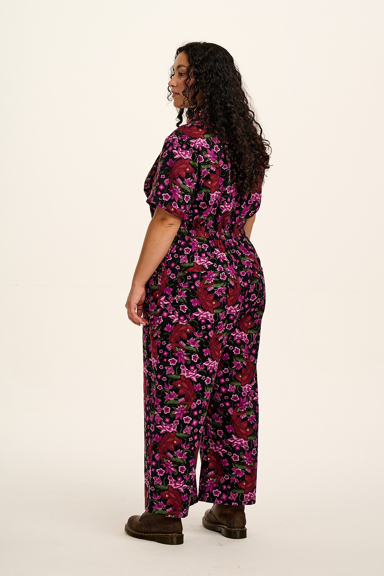 Ragan - Cotton Jumpsuit in Pink Koi