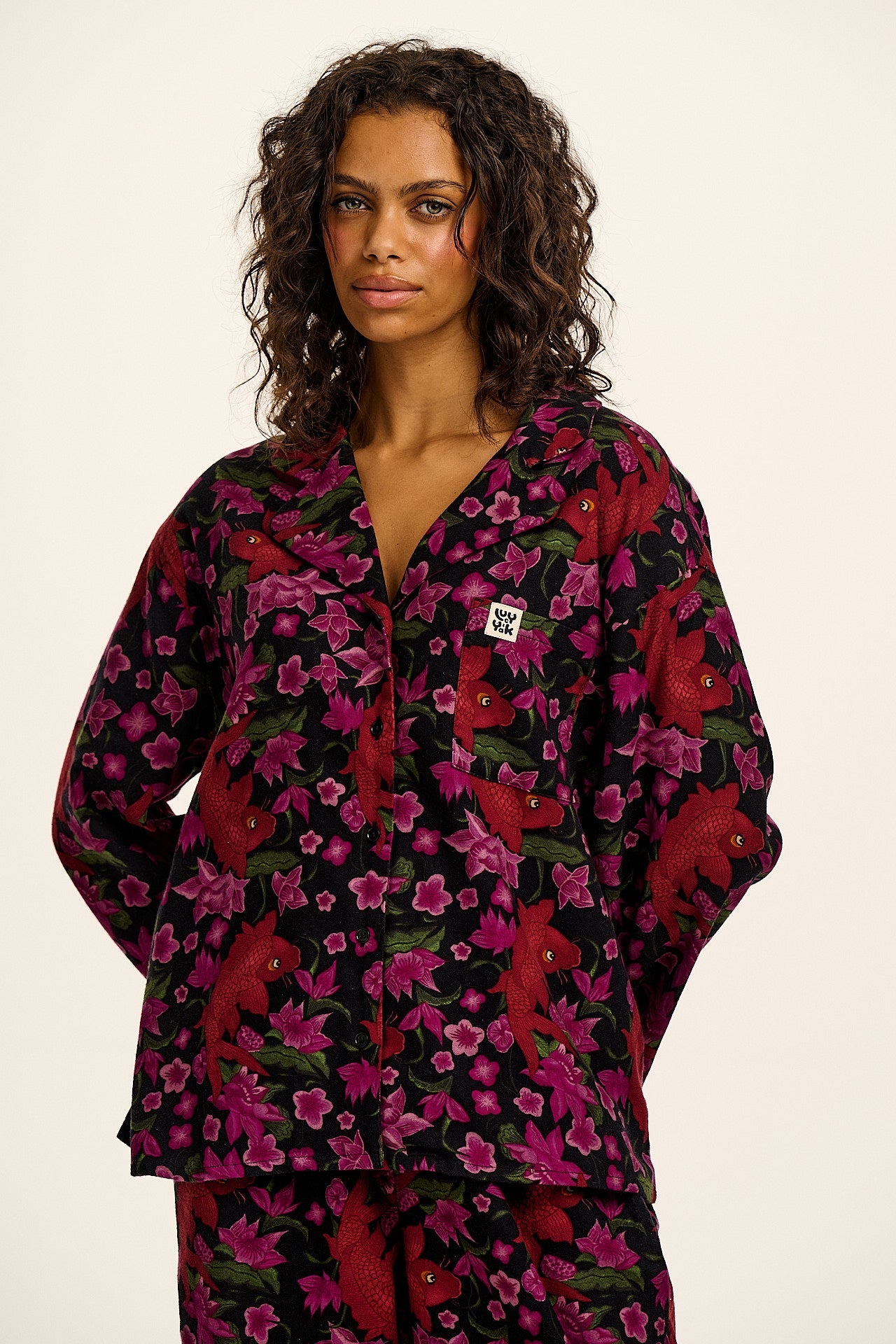 Dreamer - Brushed Cotton Pyjamas Set in Pink Koi