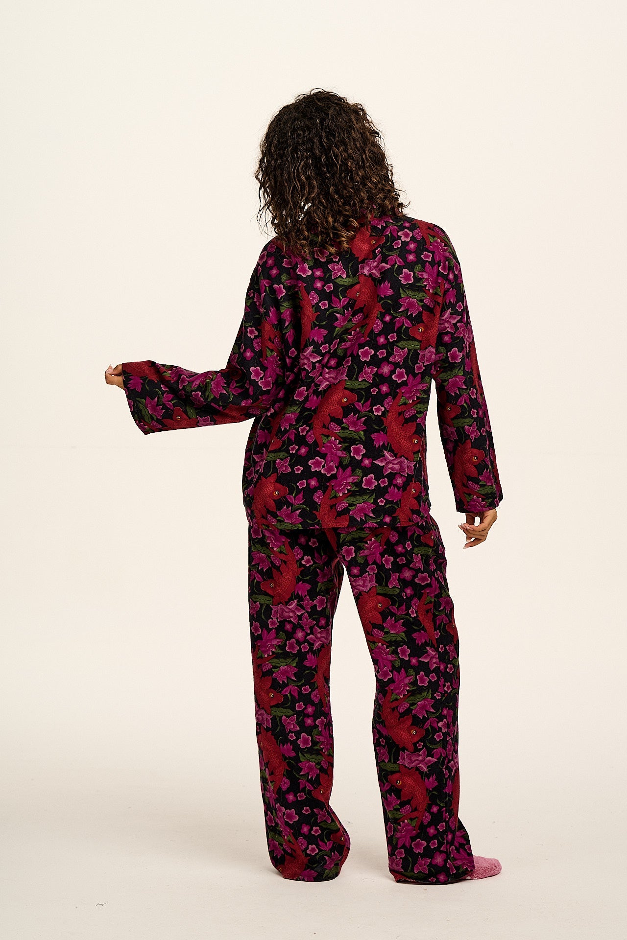 Dreamer - Brushed Cotton Pyjamas Set in Pink Koi