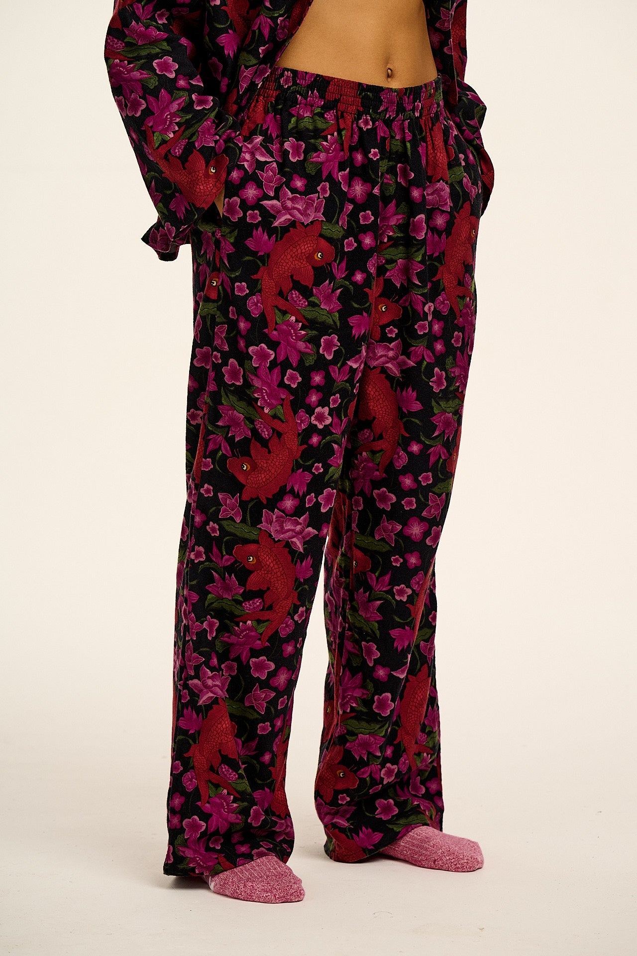 Dreamer - Brushed Cotton Pyjamas Set in Pink Koi