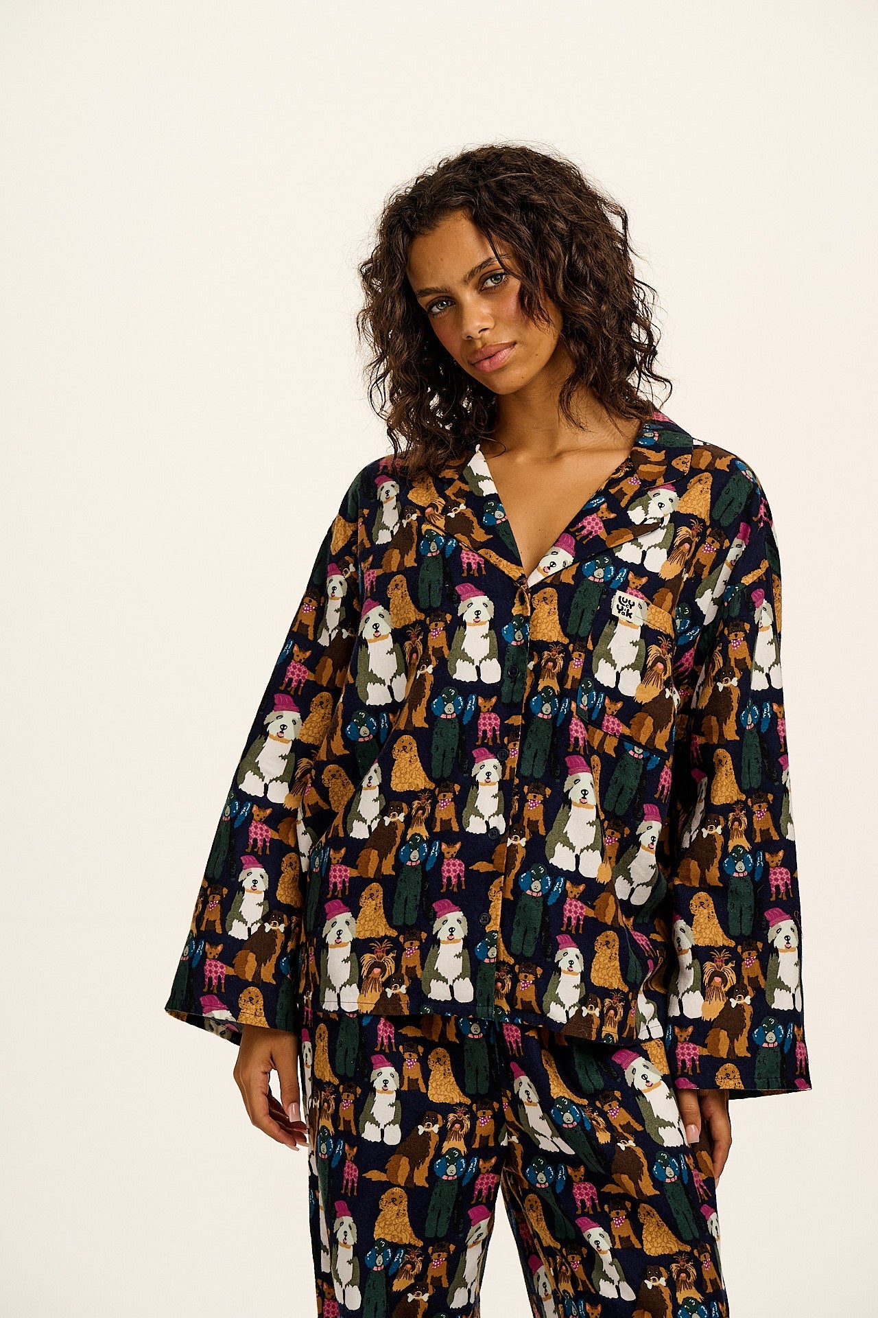 Dreamer - Brushed Cotton Pyjamas Set in Puppy Club