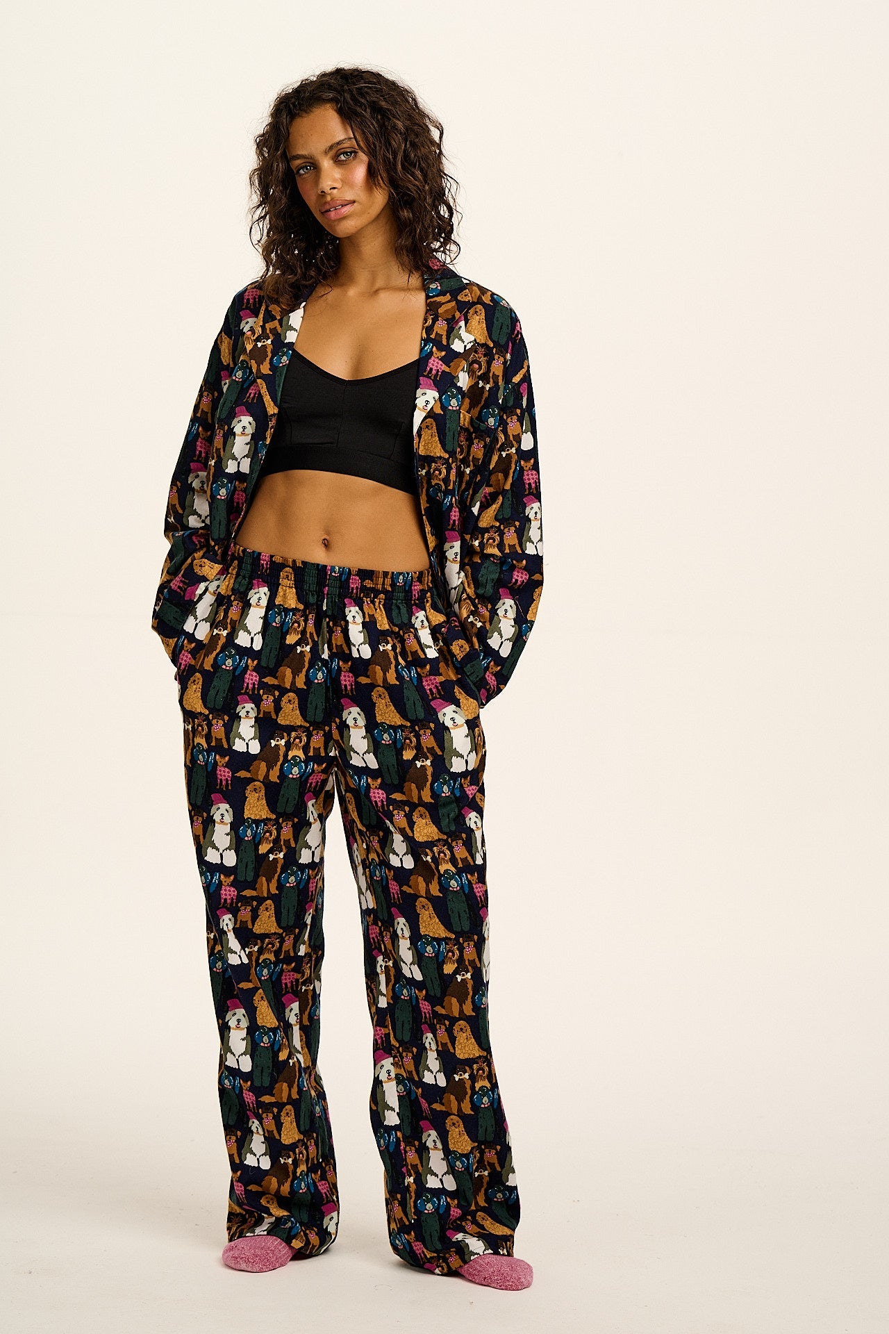 Dreamer - Brushed Cotton Pyjamas Set in Puppy Club