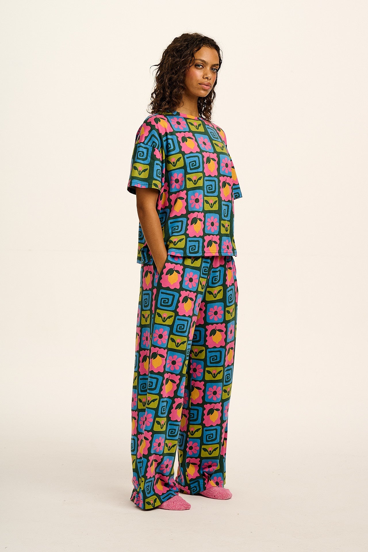 Sabrina - Soft Cotton Pyjamas in Fruity Patchwork