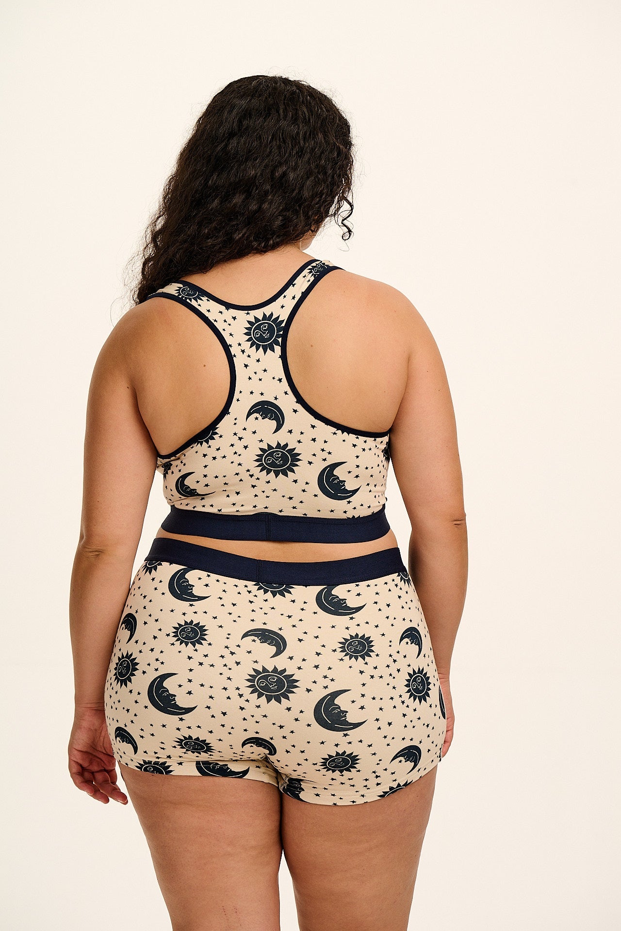 Joey - Cotton & Bamboo Boxer Shorts in Ecru Celestial Print