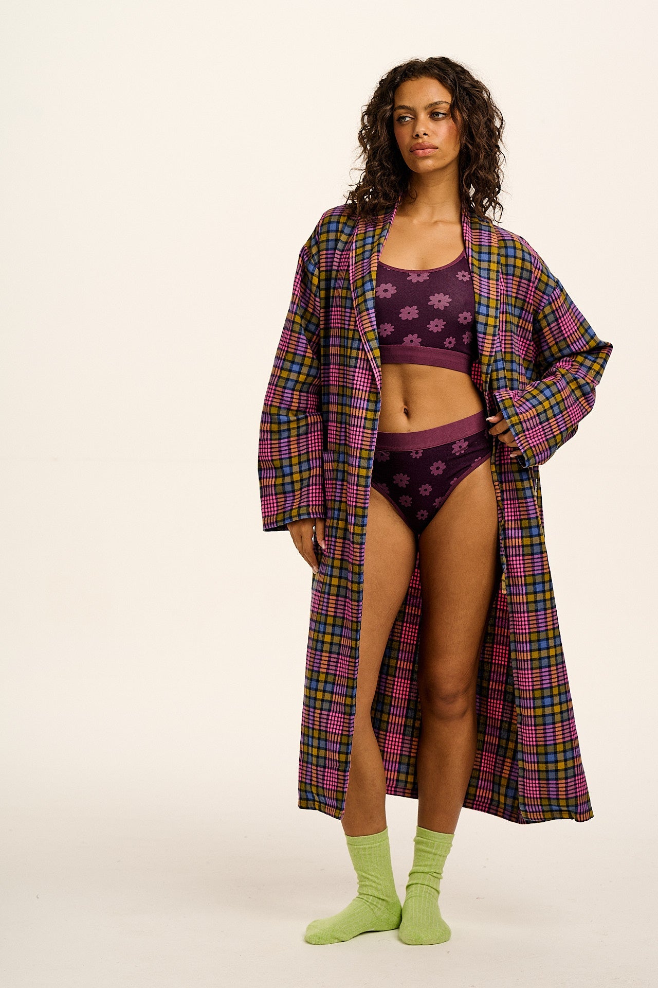 Cora - Cotton & Bamboo Bikini Pant in Purple Delano