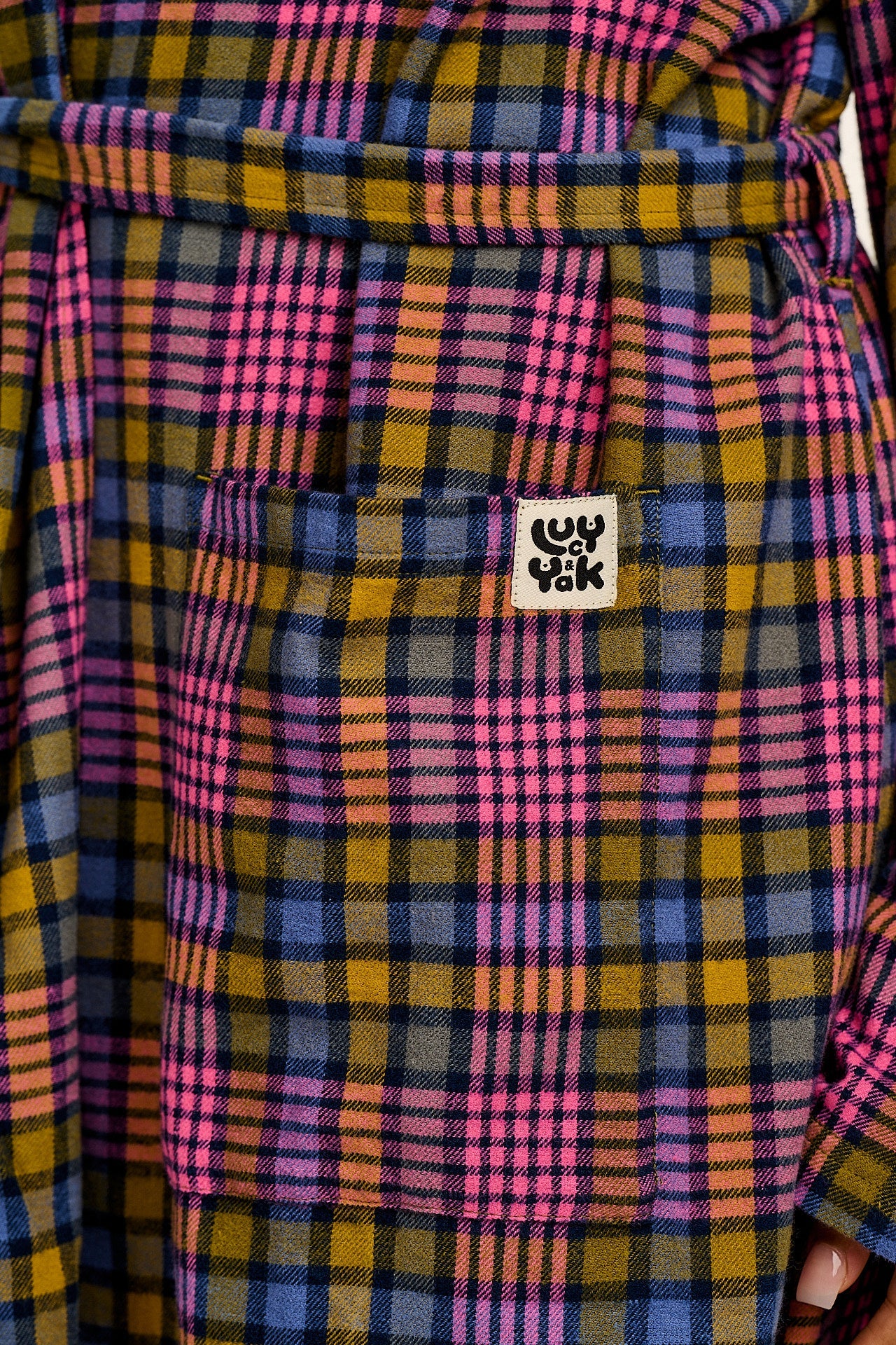 Braydon - Brushed Cotton Robe in Purple Grunge Check