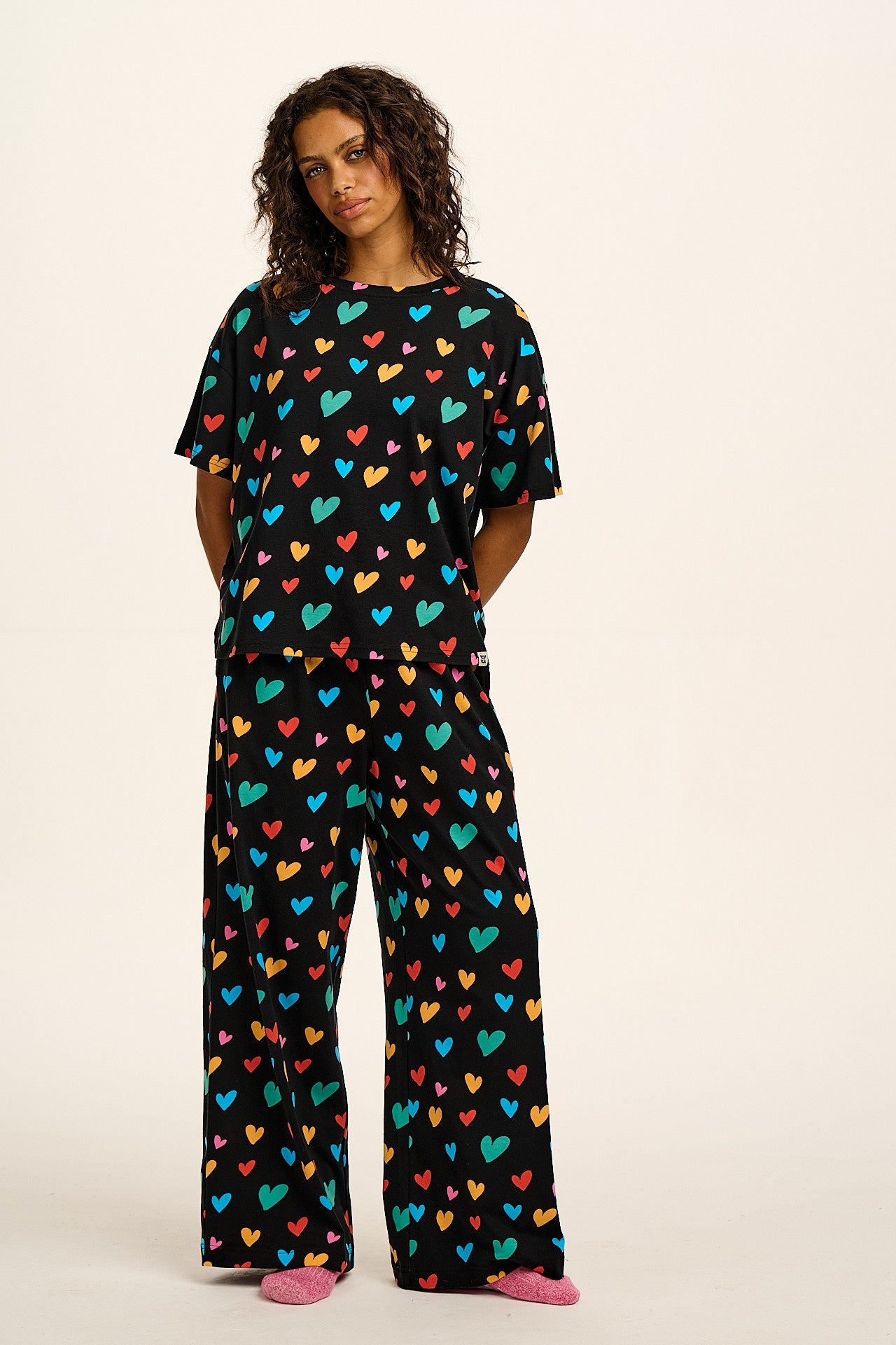 Sabrina - Soft Cotton Pyjamas in Multi Cupid