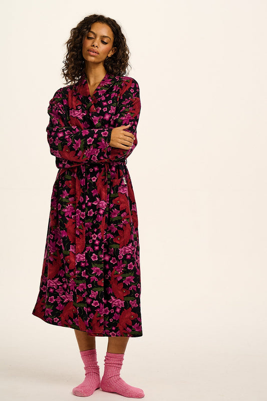 Braydon - Brushed Cotton Robe in Pink Koi