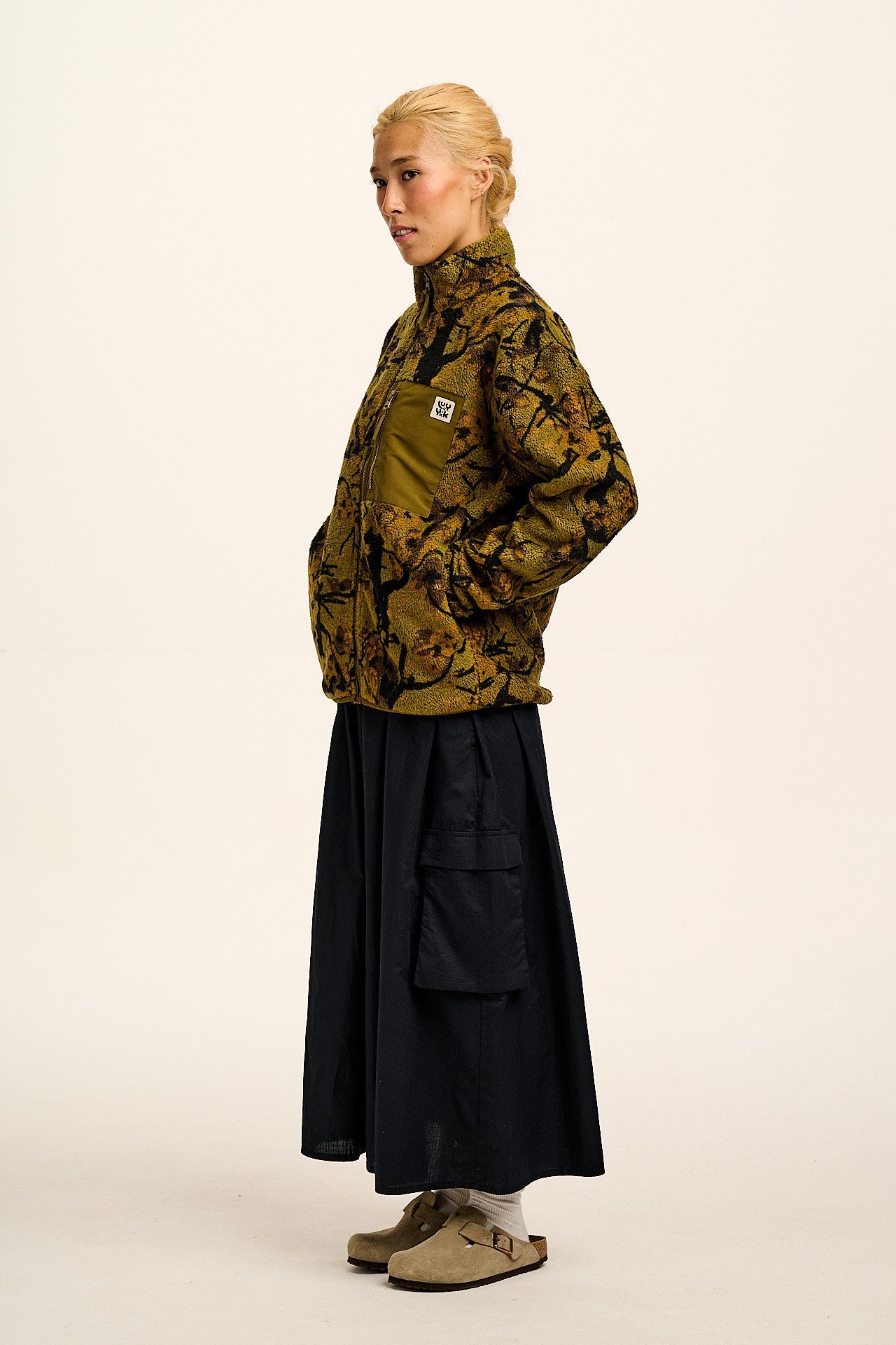 Harper - Borg Fleece Jacket in Green Blossom