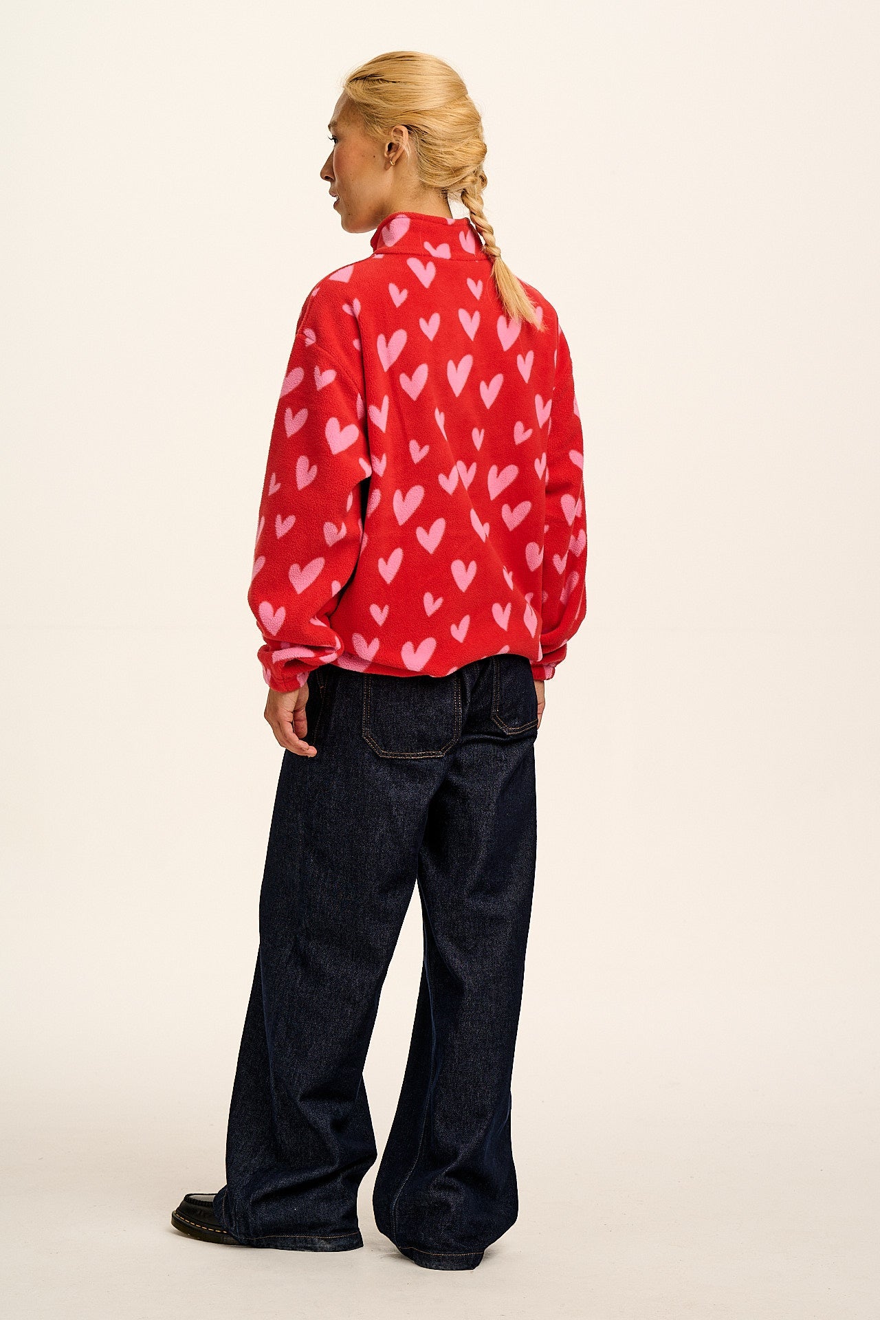 Stevie - Polar Fleece in Red & Pink Cupid