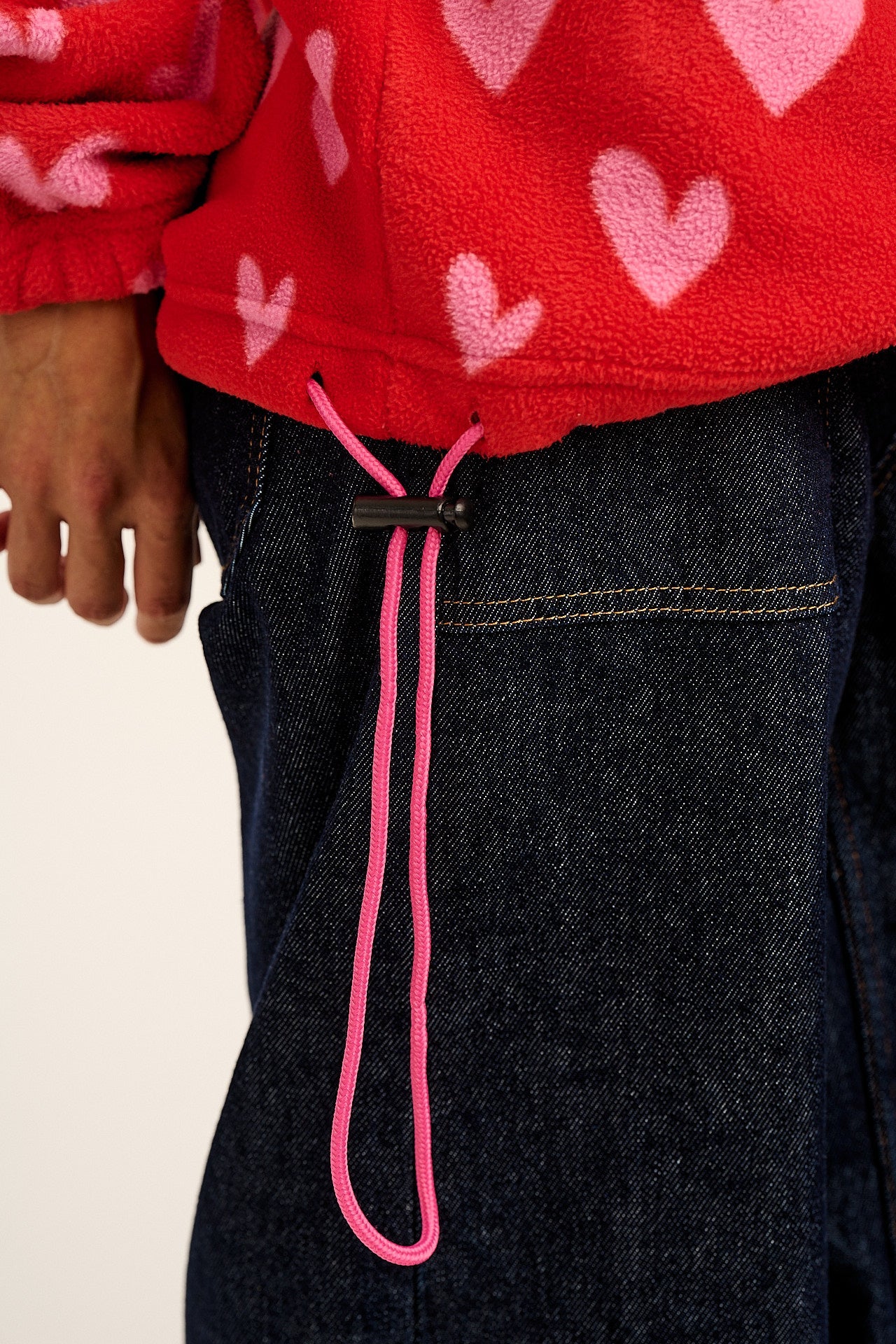 Stevie - Polar Fleece in Red & Pink Cupid