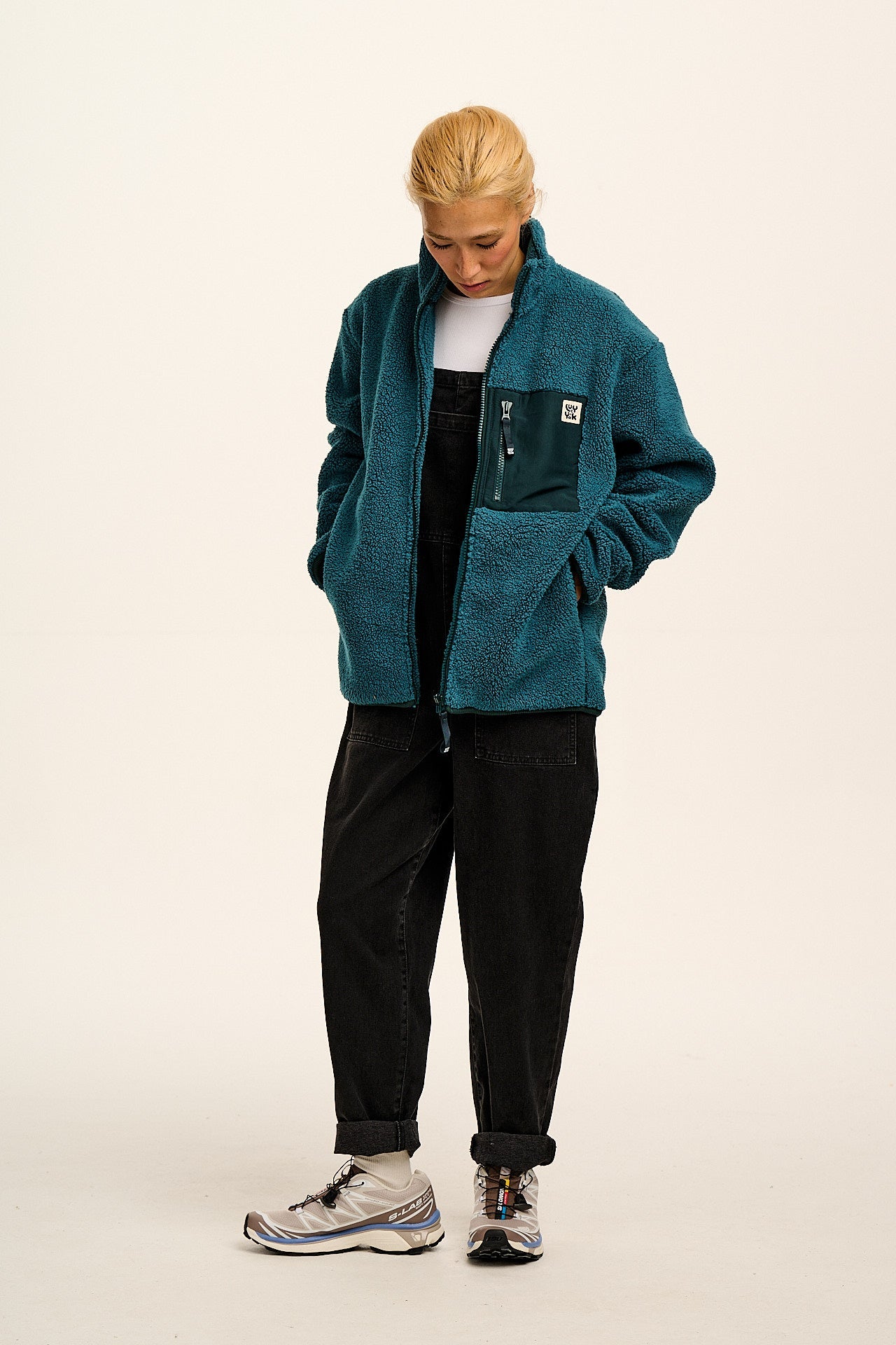Harper - Borg Fleece Jacket in Teal