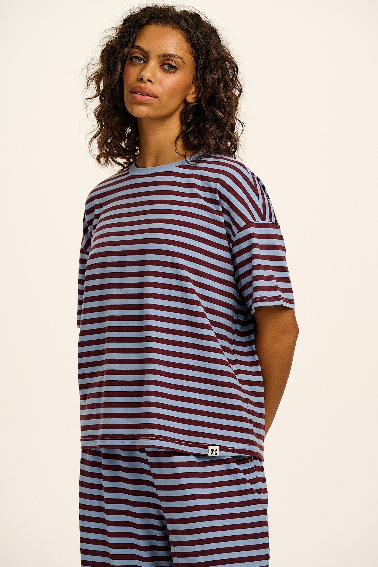 Sabrina - Soft Cotton Pyjamas in Grunge Stripe