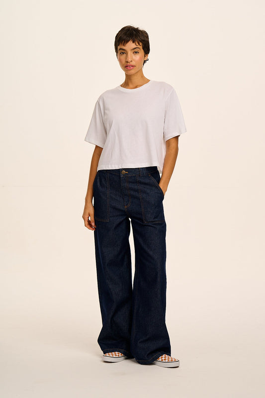 Zayla - Cropped Boxy Tee in White