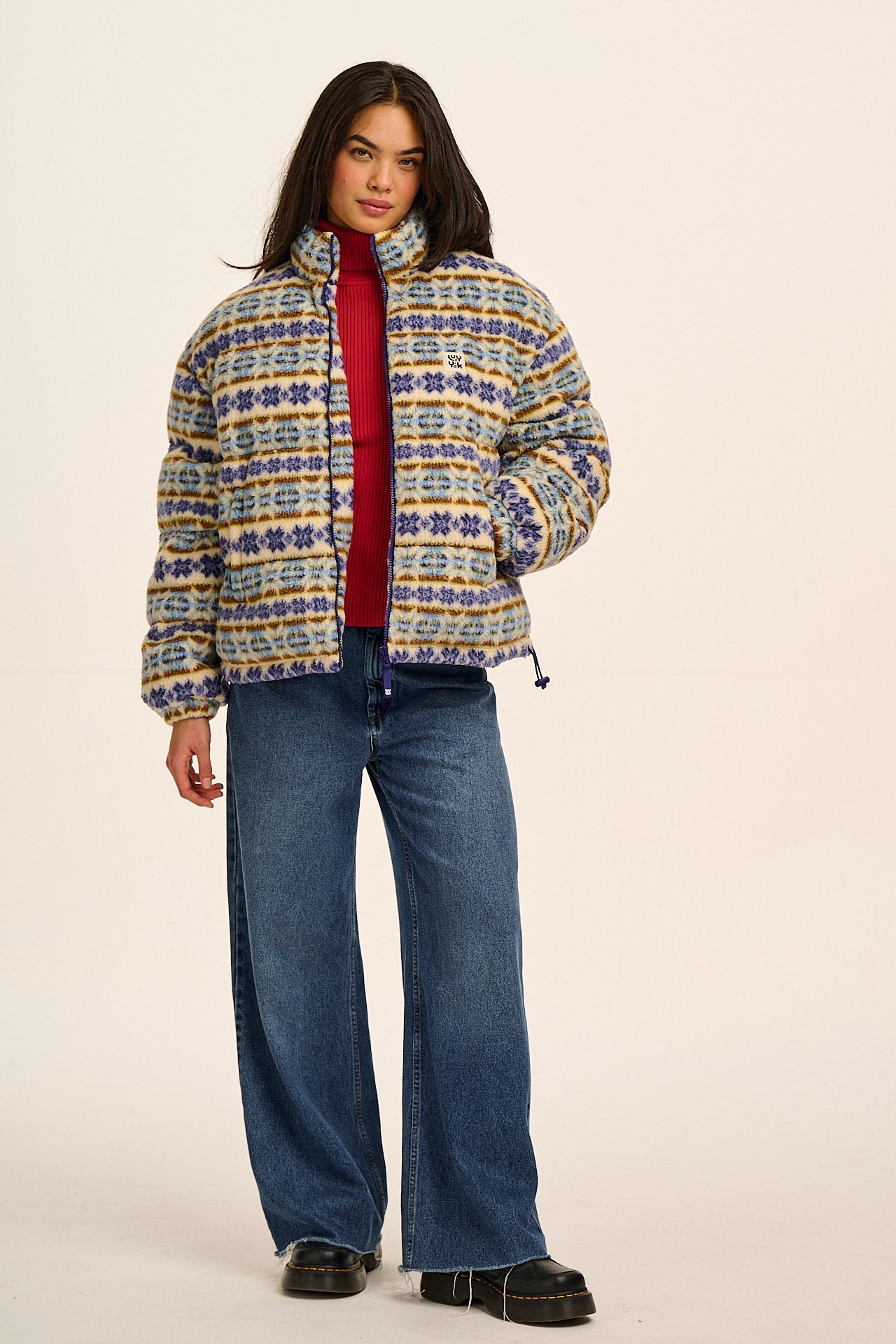 Paloma - Borg Puffer Jacket in Argyle