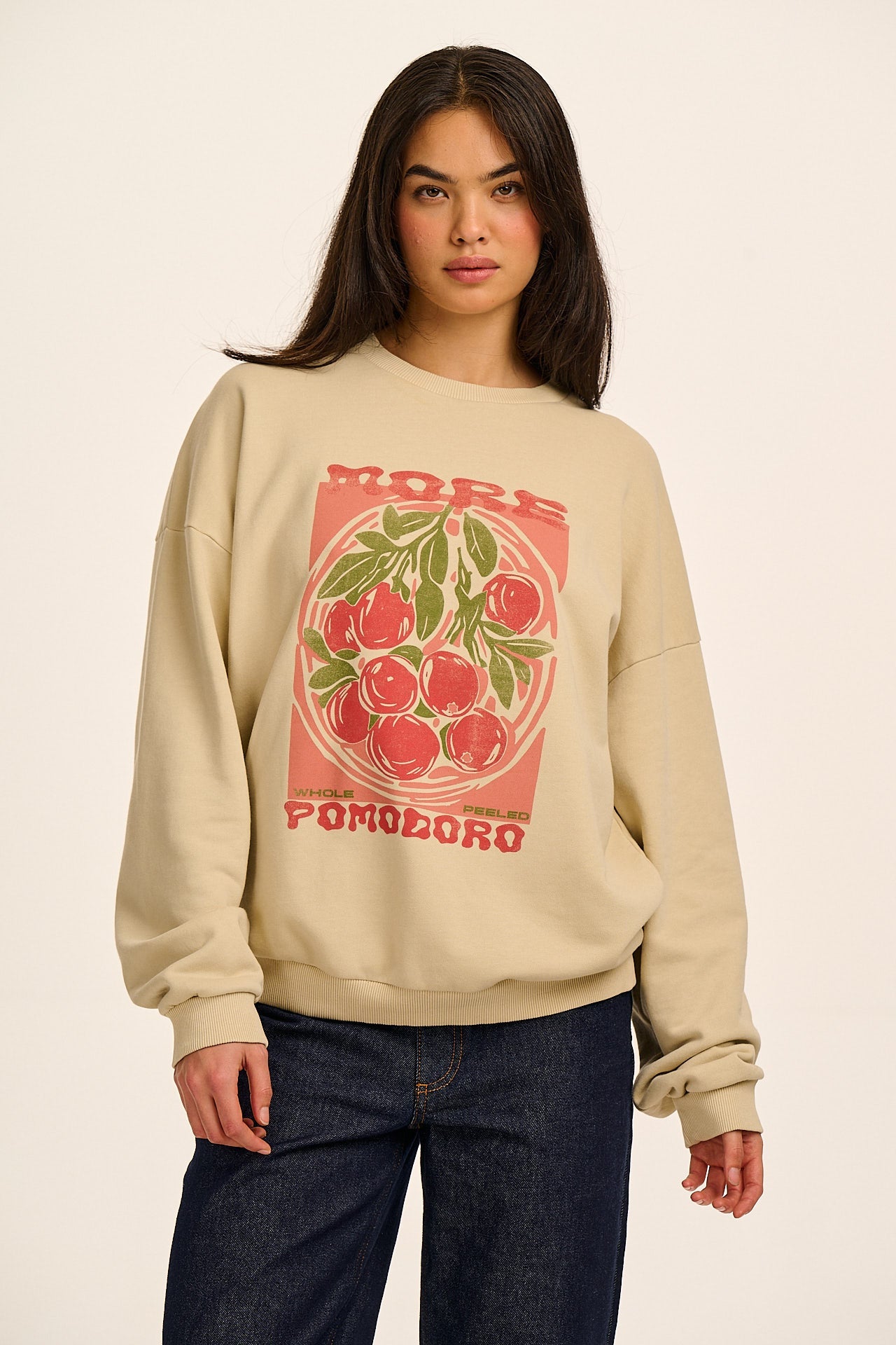 Sutton - Cotton Oversized Sweatshirt in Pomodoro