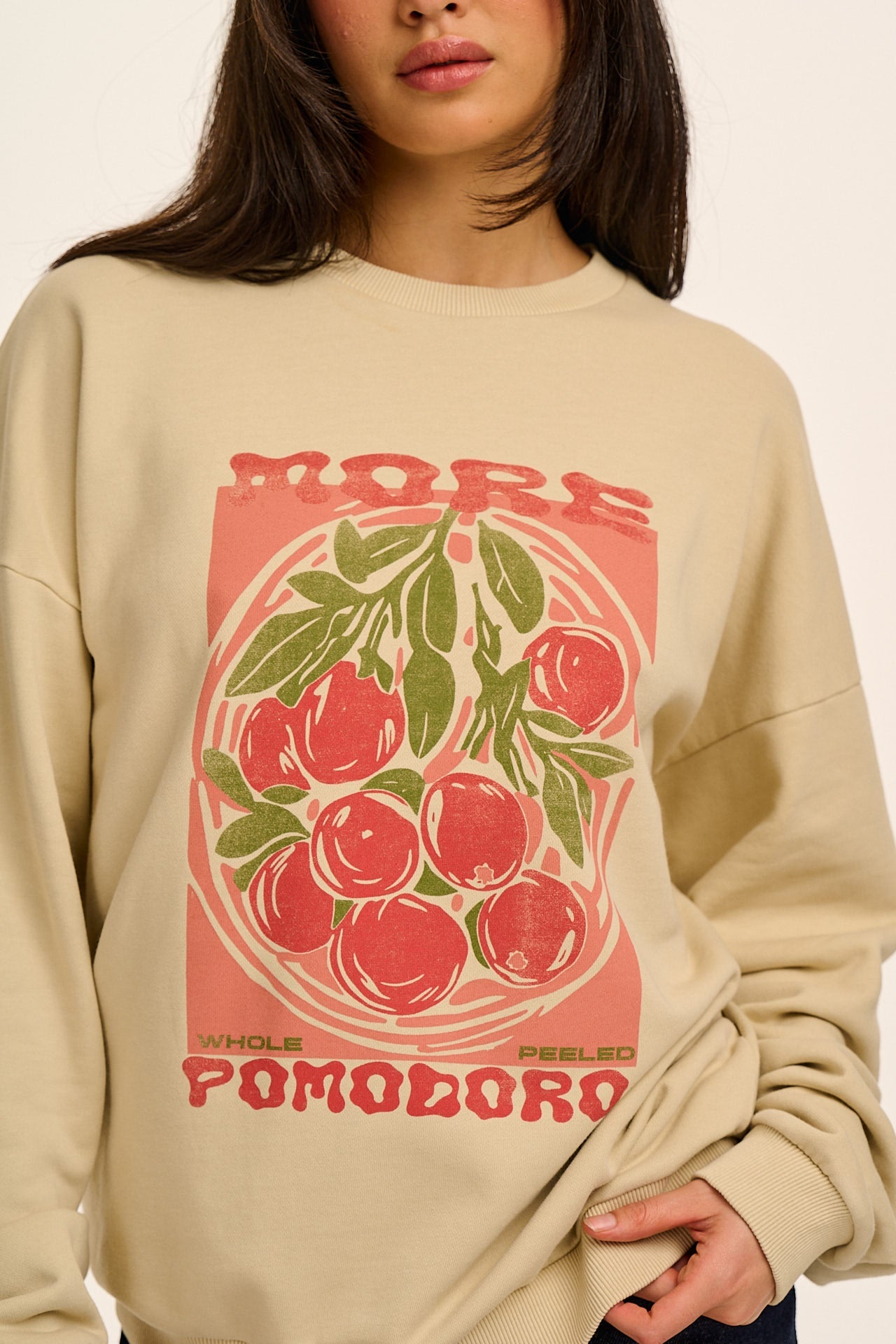 Sutton - Cotton Oversized Sweatshirt in Pomodoro