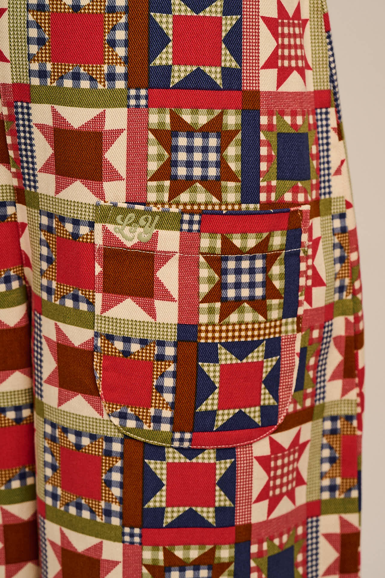 Ara - Cotton Dungarees in Follow Trails Patchwork