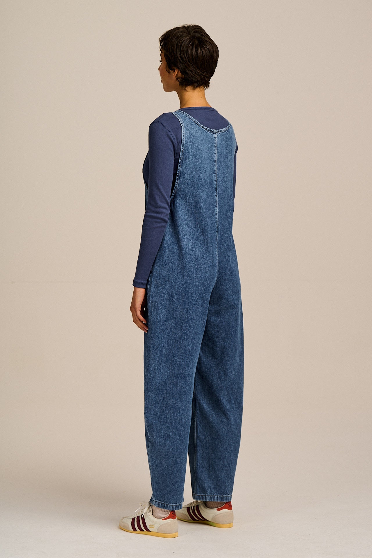 Ara - Denim Dungarees in Mid Wash Blue