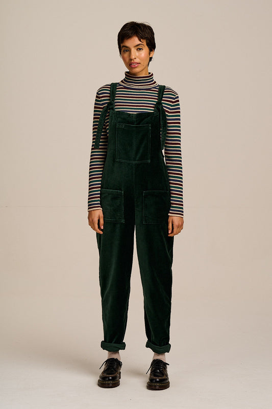 Original - Cotton Velvet Dungarees in Jade