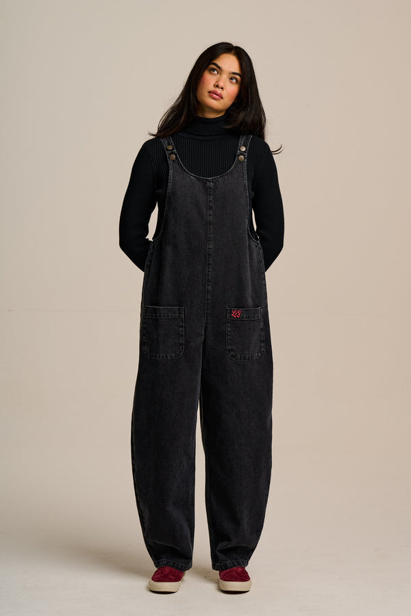 Ara - Denim Dungarees in Black Wash
