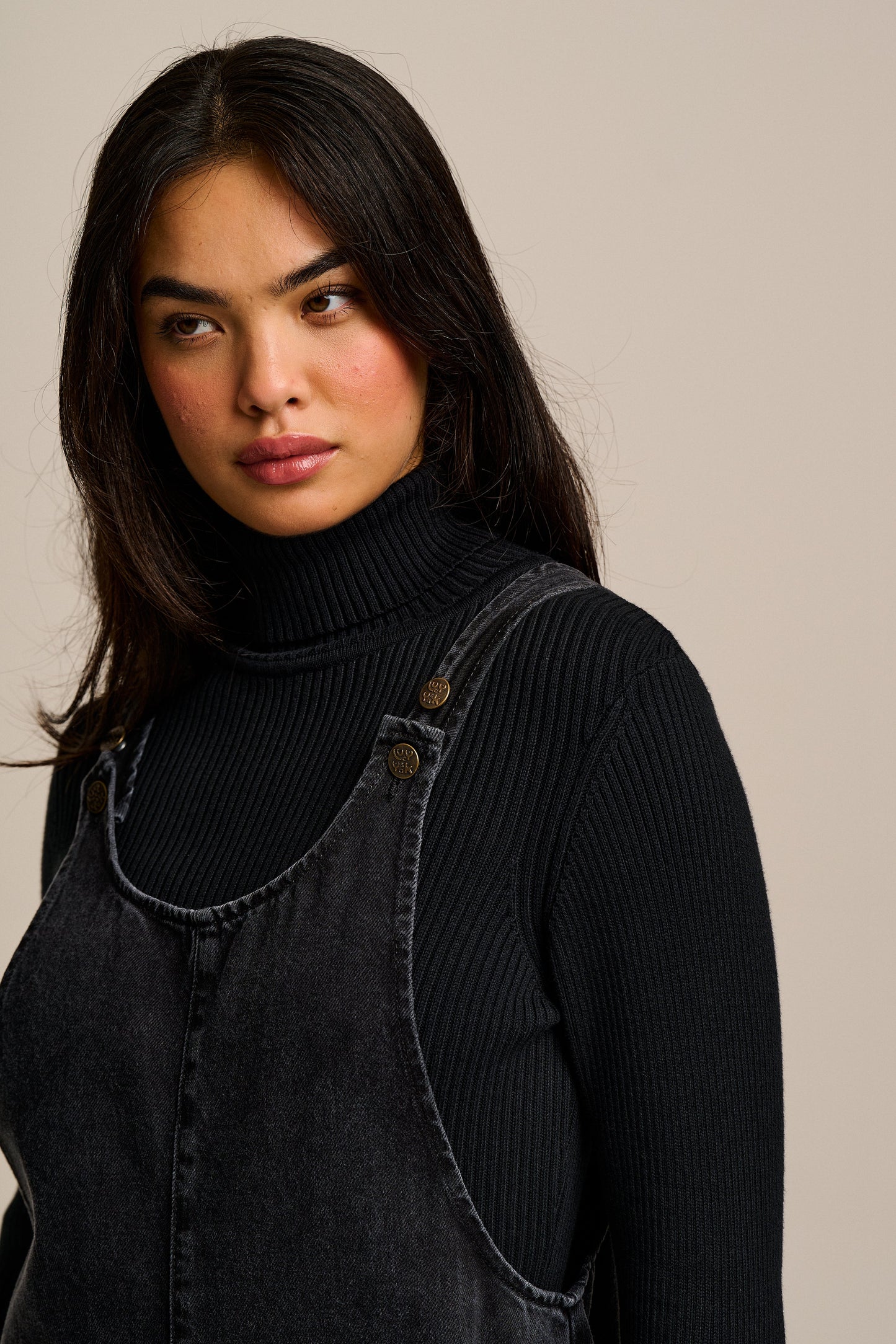 Ara - Denim Dungarees in Black Wash