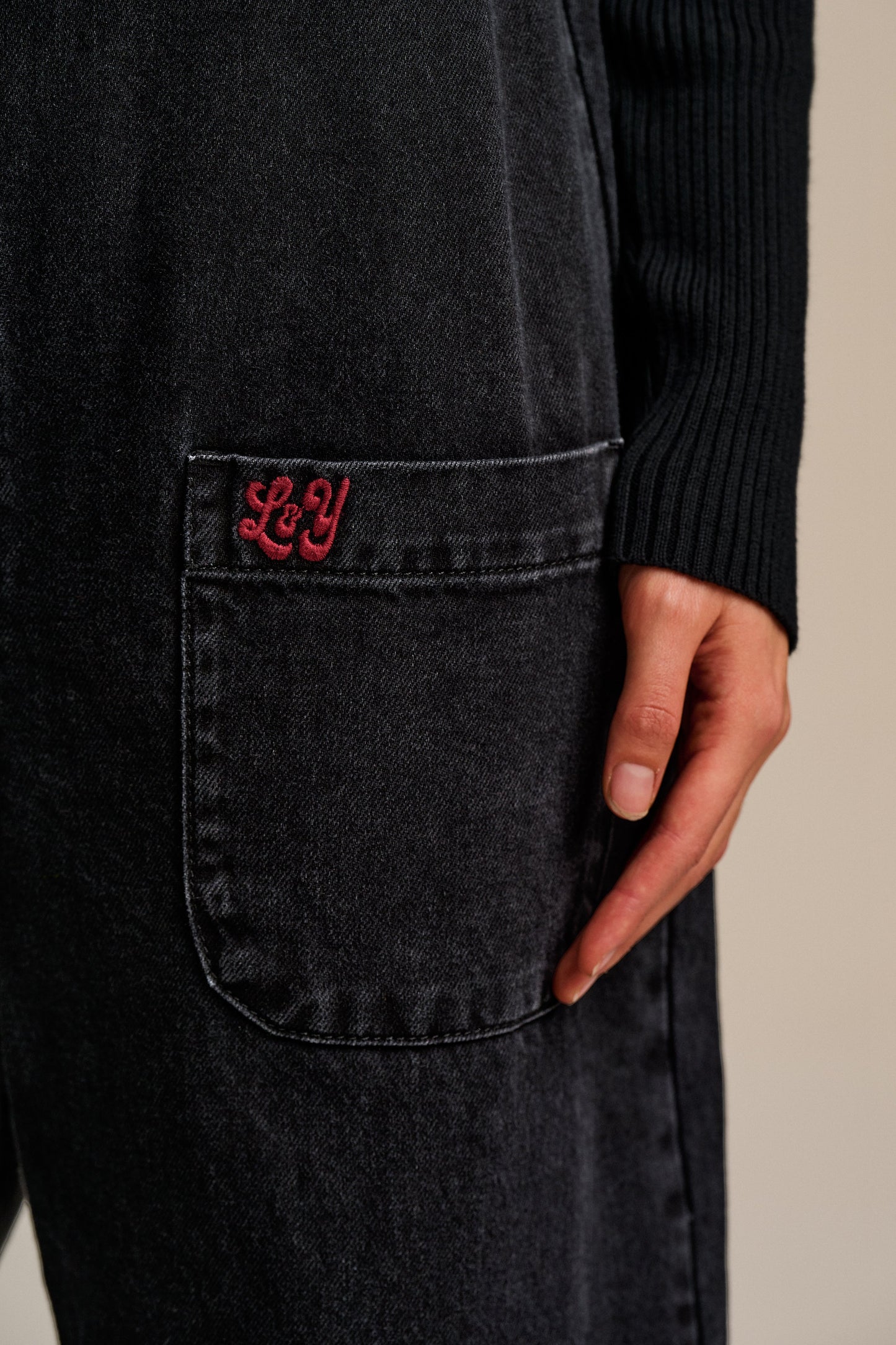 Ara - Denim Dungarees in Black Wash