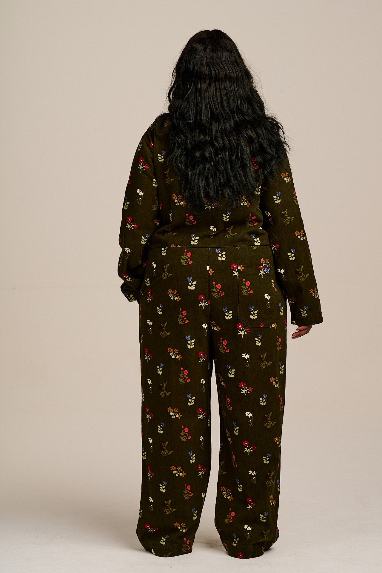 Arendal - Cotton Long Sleeve Jumpsuit in Winter Blooms