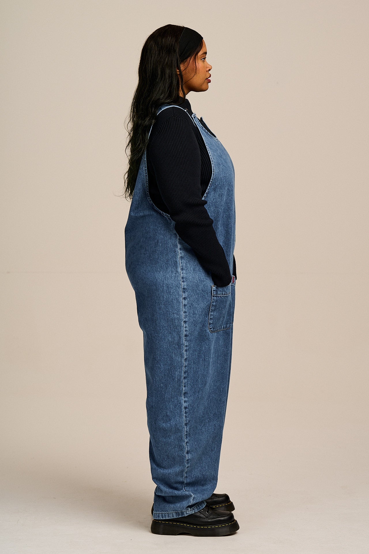 Ara - Denim Dungarees in Mid Wash Blue