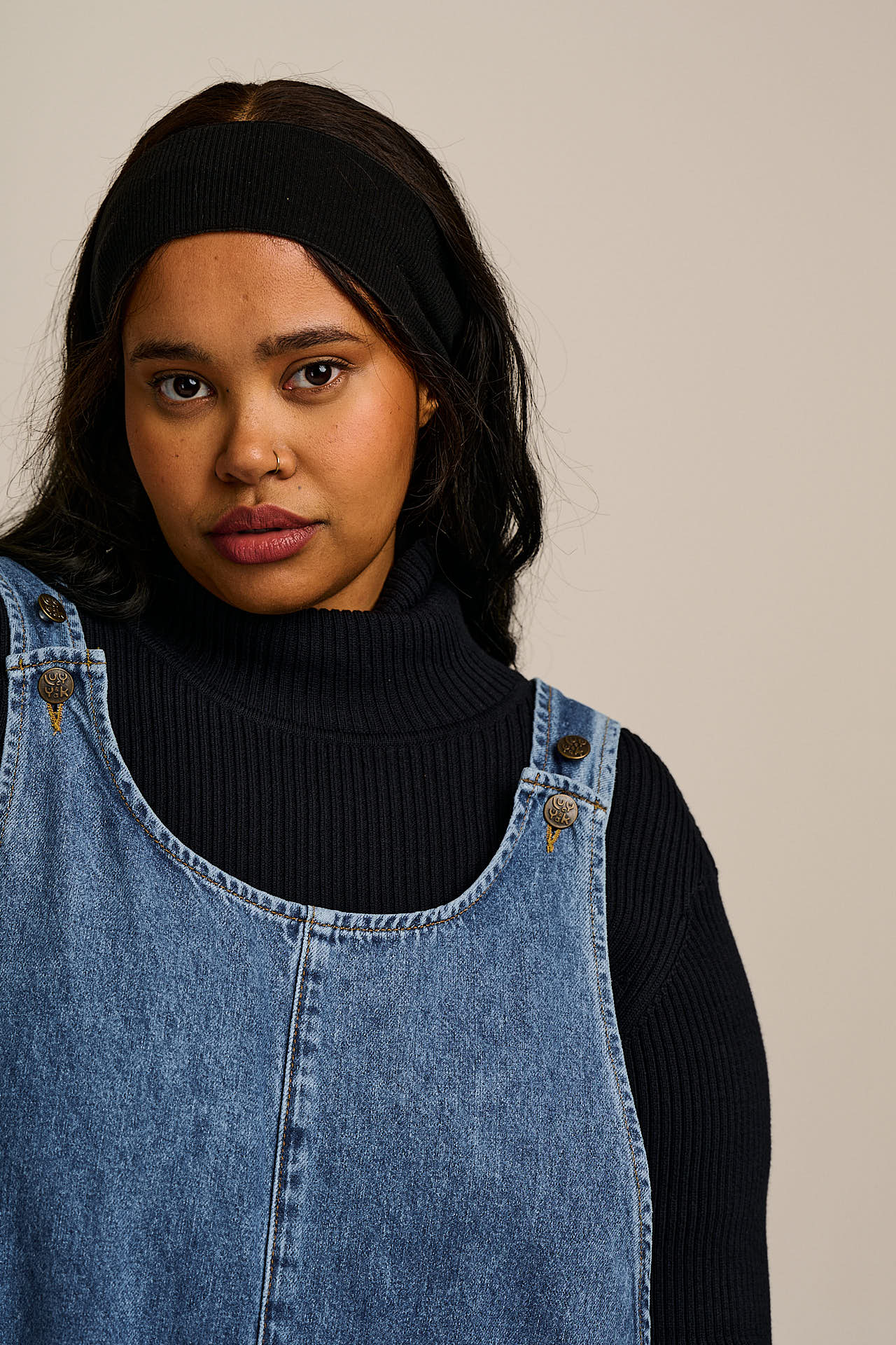 Ara - Denim Dungarees in Mid Wash Blue