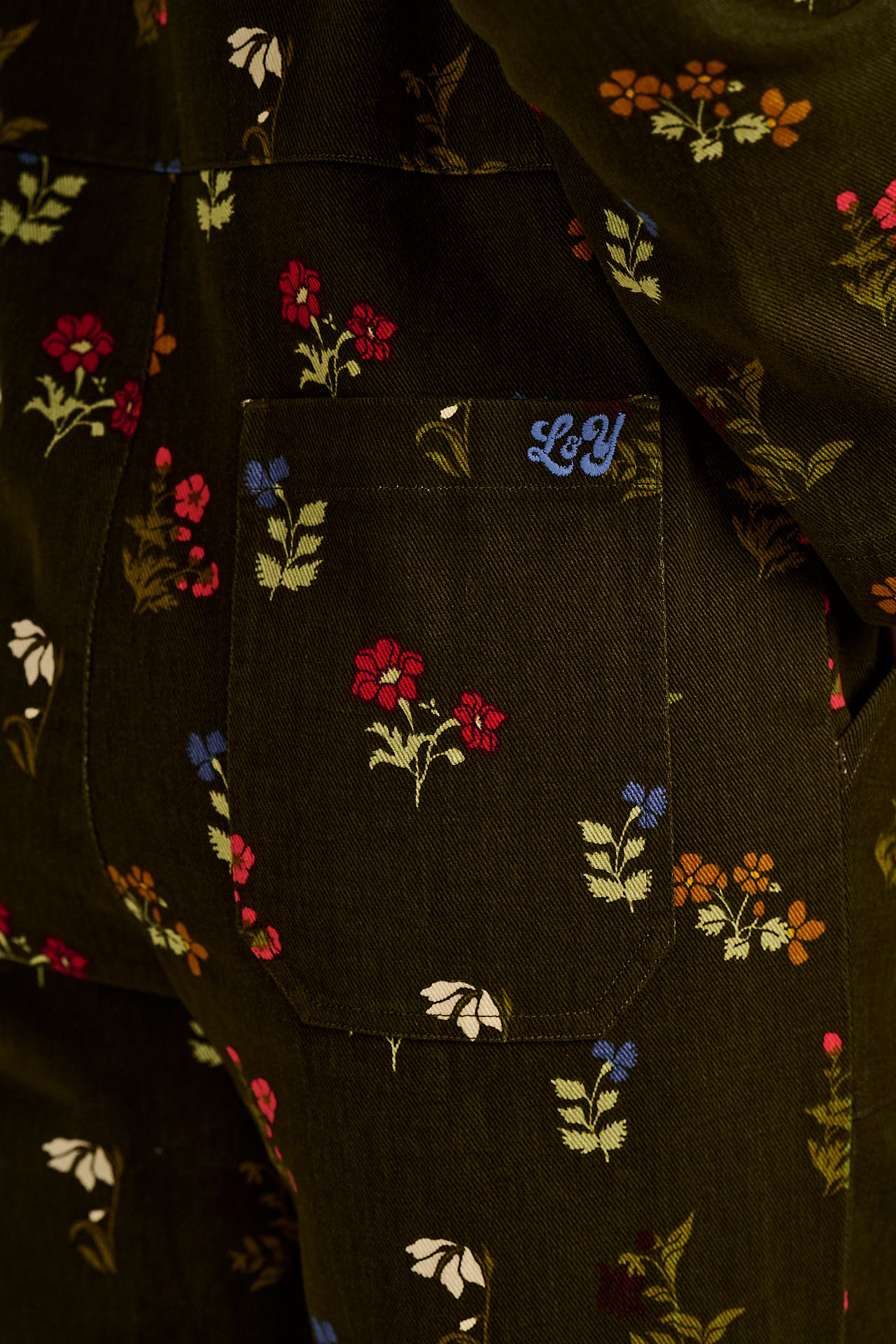 Arendal - Cotton Long Sleeve Jumpsuit in Winter Blooms