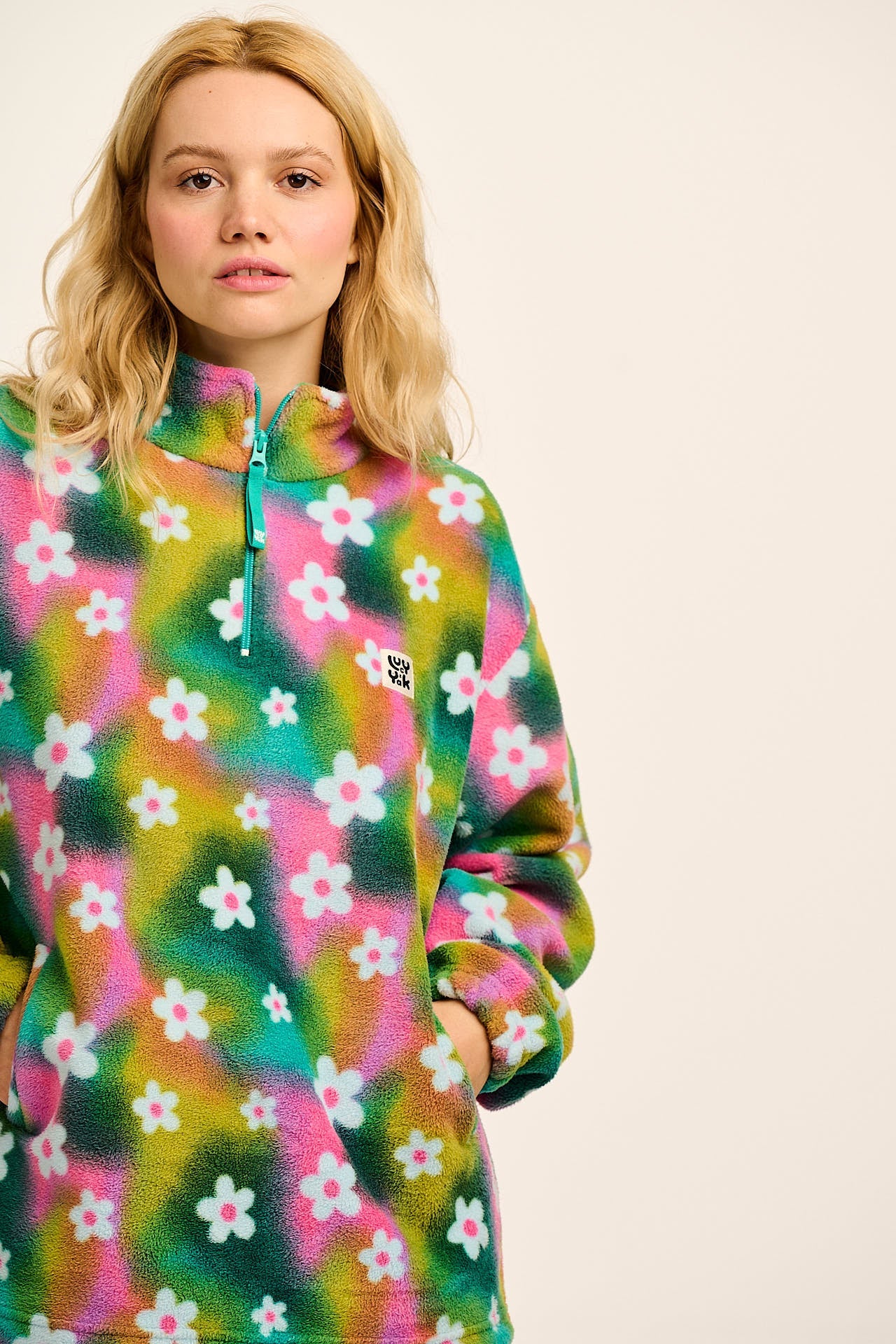 Stevie - Soft Polar Fleece in Tie Dye Daisy Lu