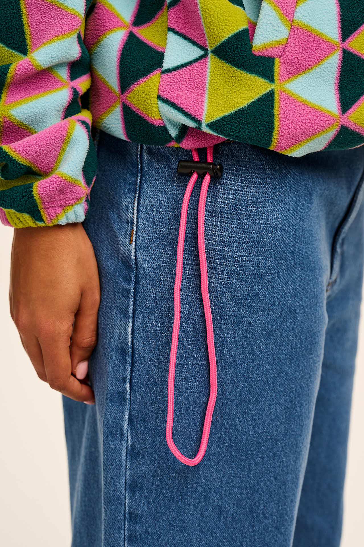 Stevie - Soft Polar Fleece in Geo Triangles Print